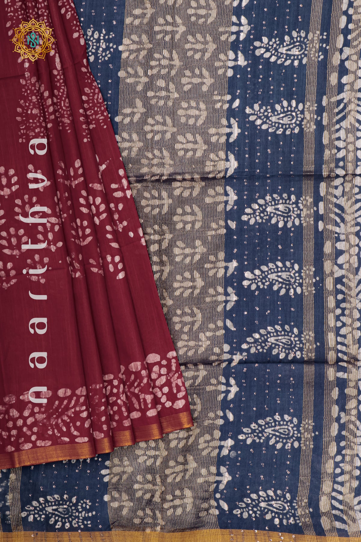 RED WITH BLUE - SLUB COTTON