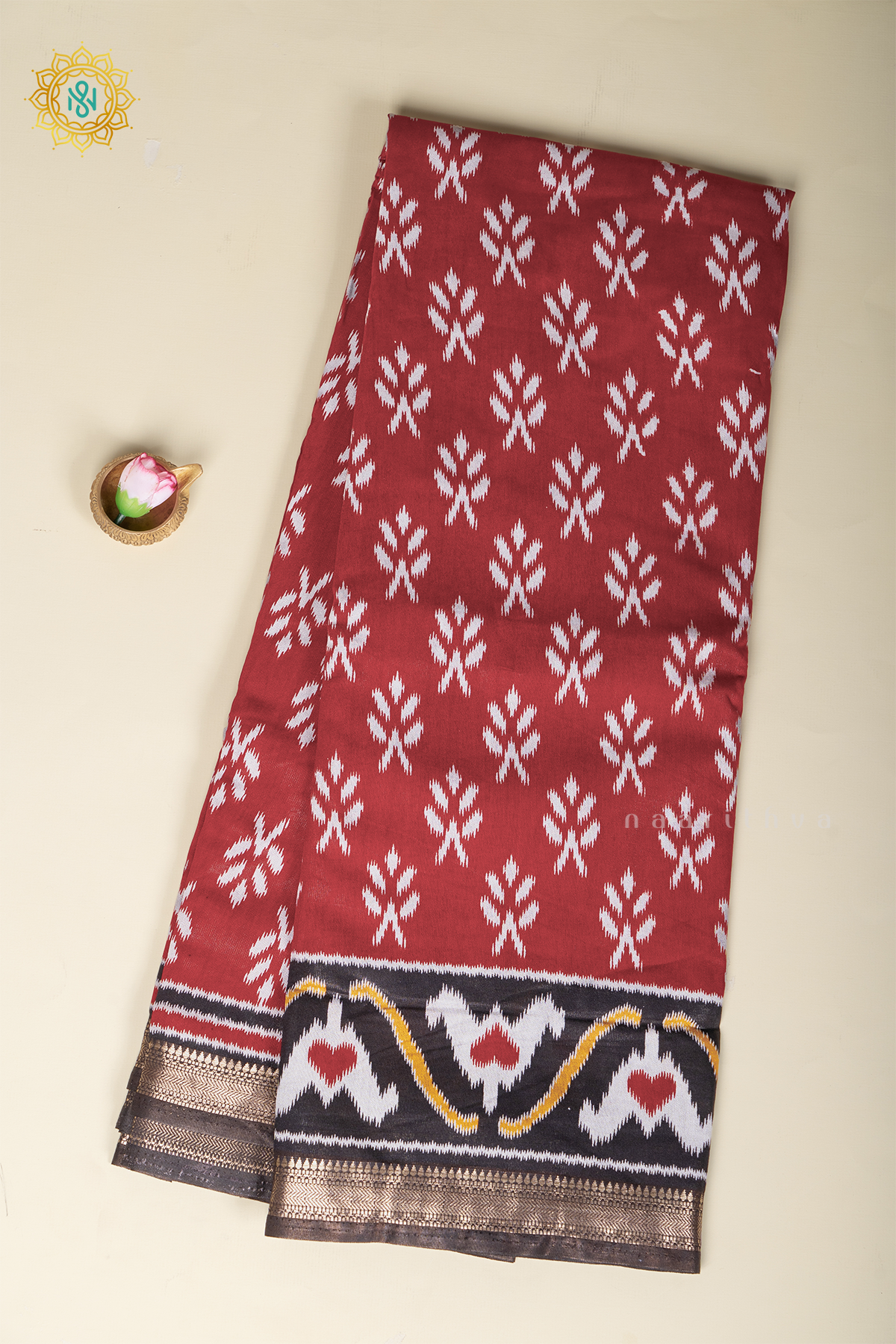 MAROON WITH BLACK - VISCOSE COTTON