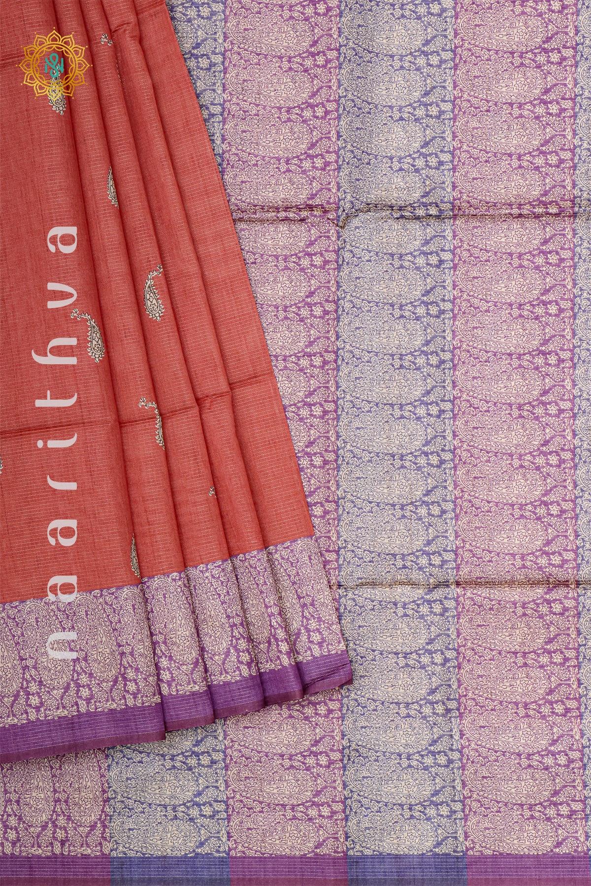 RED WITH PURPLE - SEMI TUSSAR