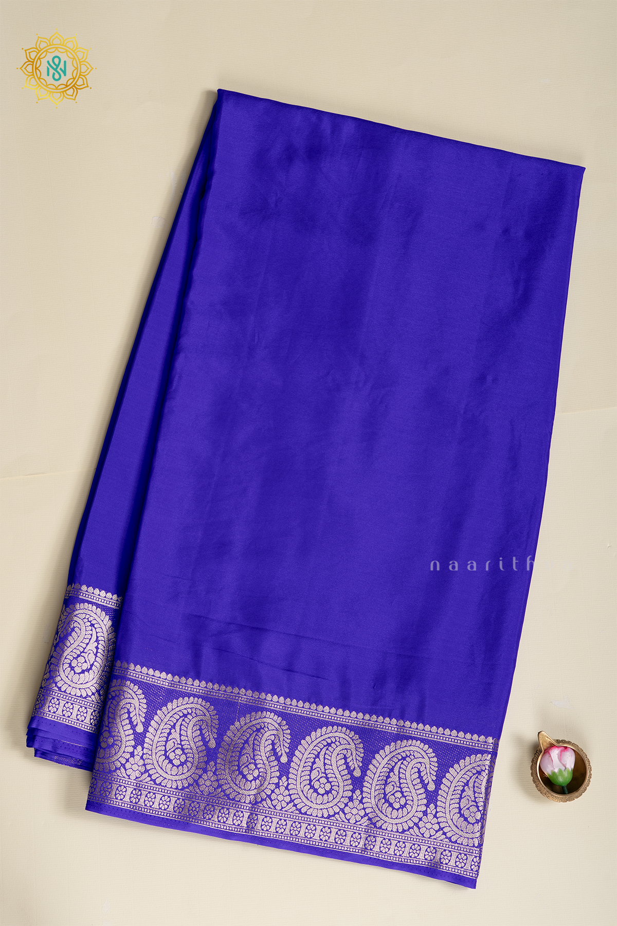 ROYAL BLUE - SEMI MYSORE CREPE SILK