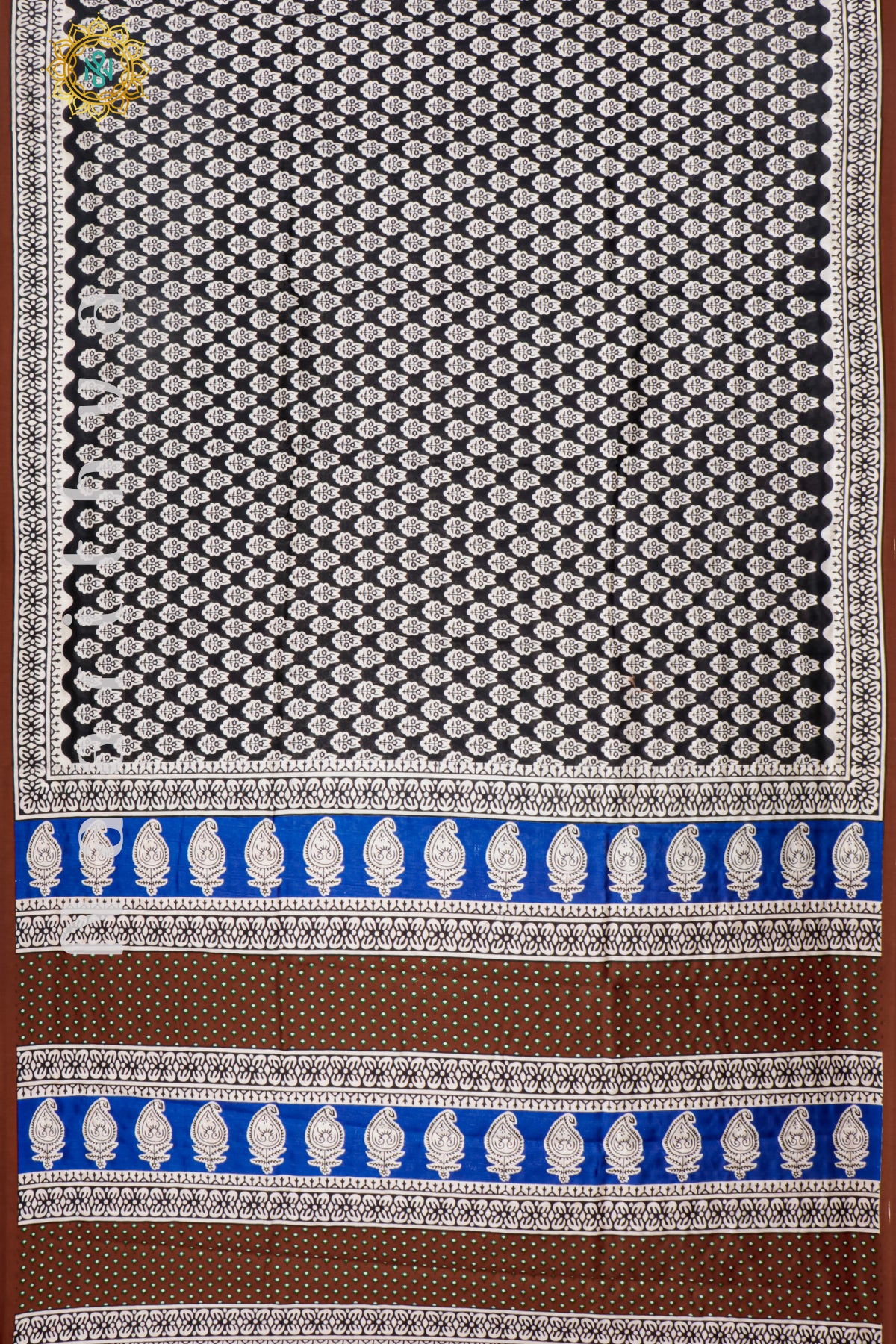 BLACK WITH WHITE & BROWN - KOTHA TUSSAR