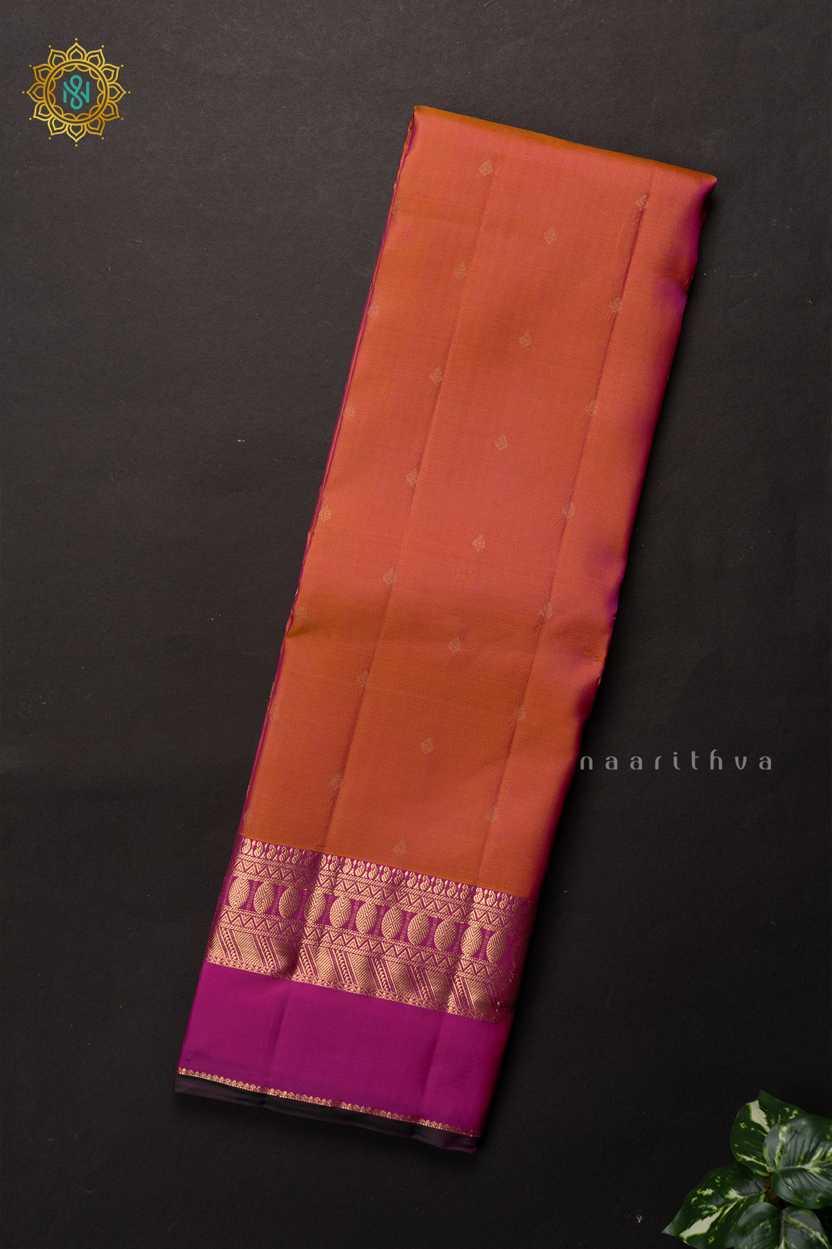 ORANGE WITH PINK - PURE KANJIVARAM SILK