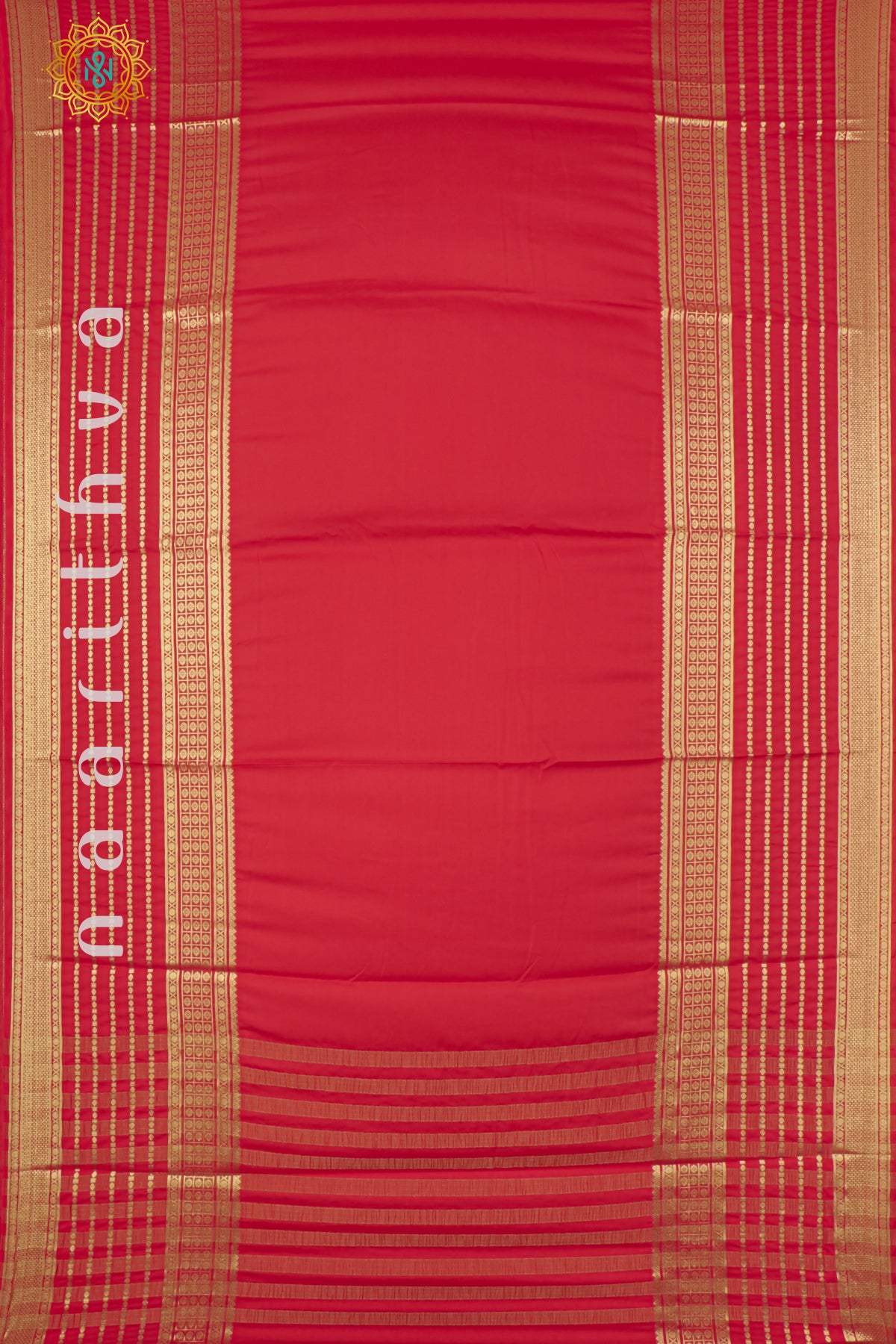 RED - SEMI MYSORE CREPE SILK