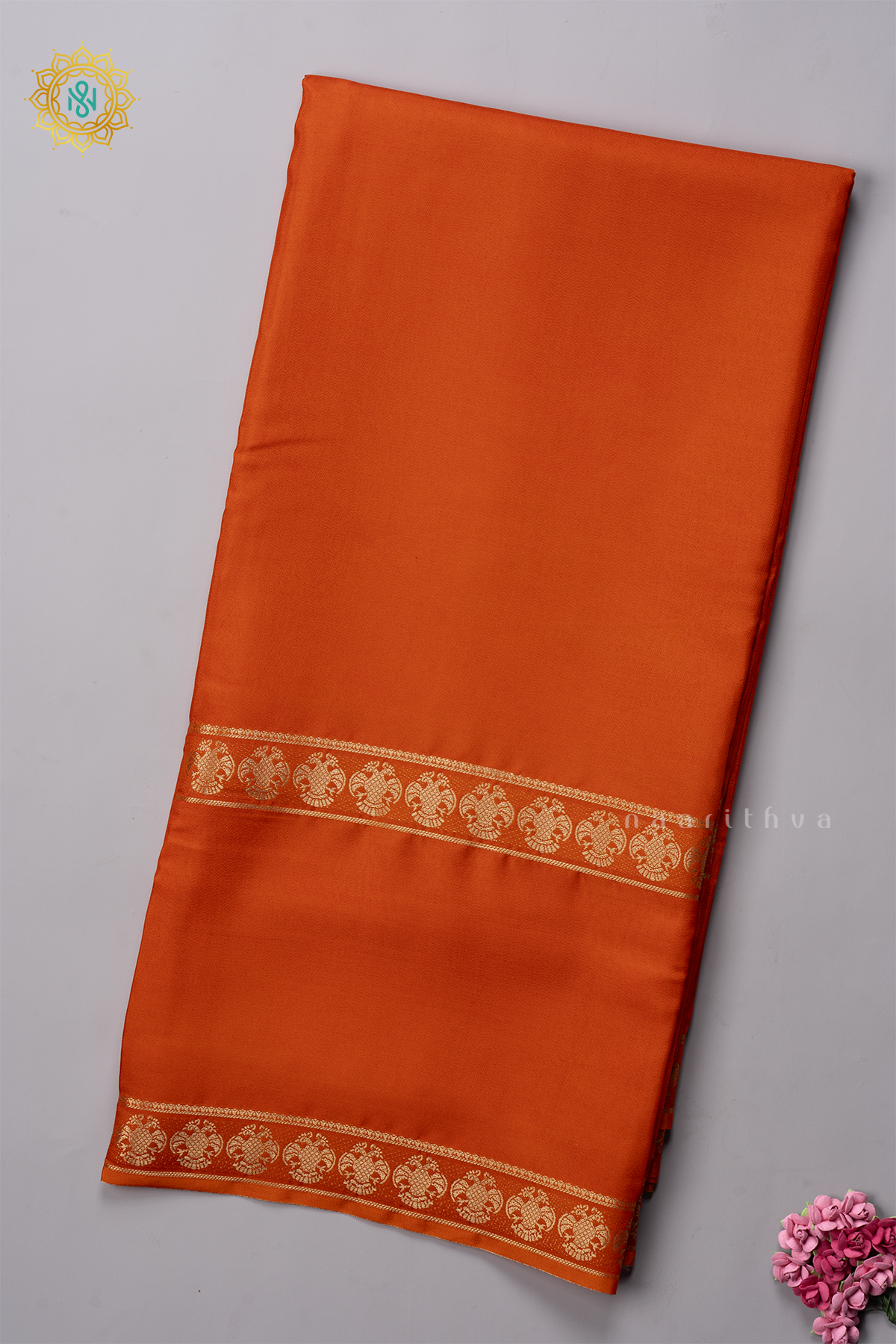 ORANGE - SEMI MYSORE CRPE SILK