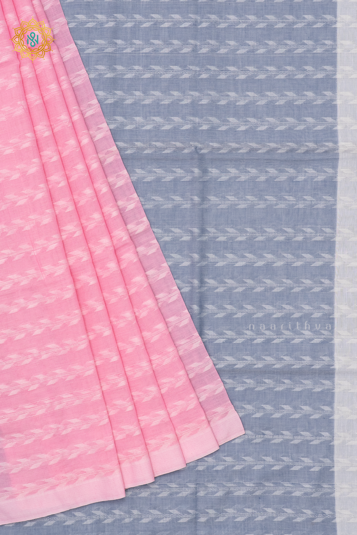 LIGHT PINK WITH GREY - MUL COTTON