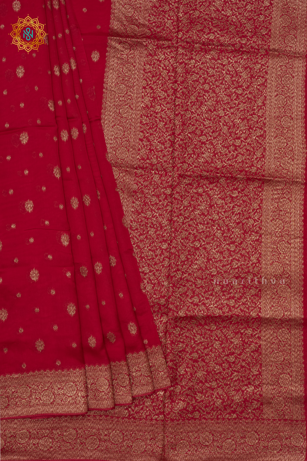 RED - SEMI TUSSAR SILK