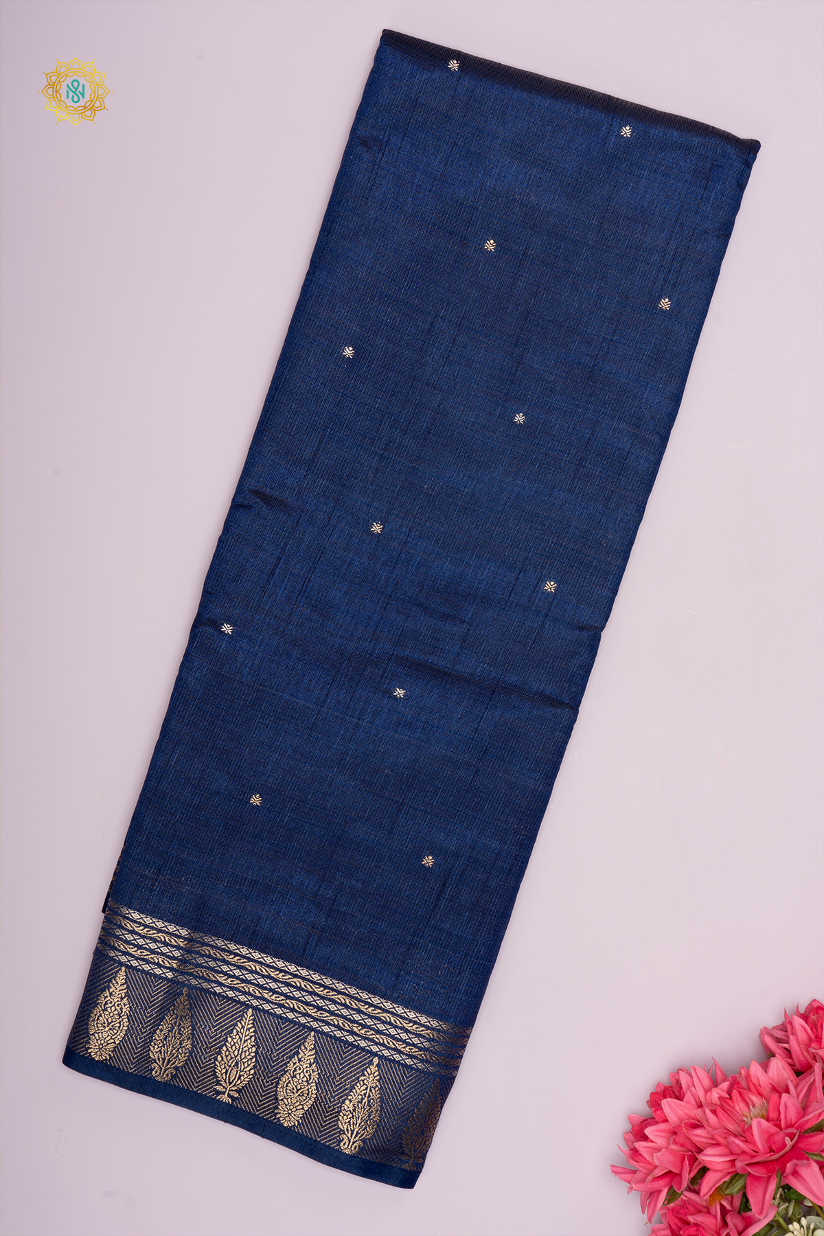 NAVY BLUE - SEMI RAW SILK