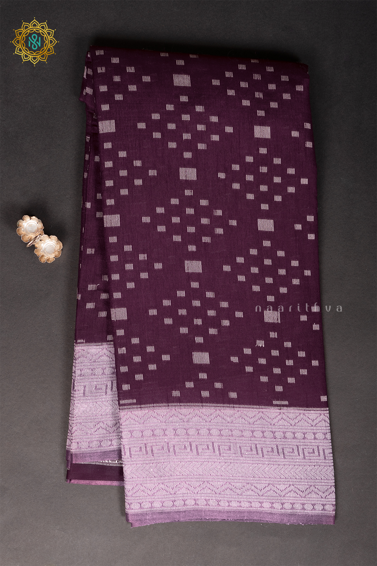 WINE WITH MAUVE - JUTE COTTON