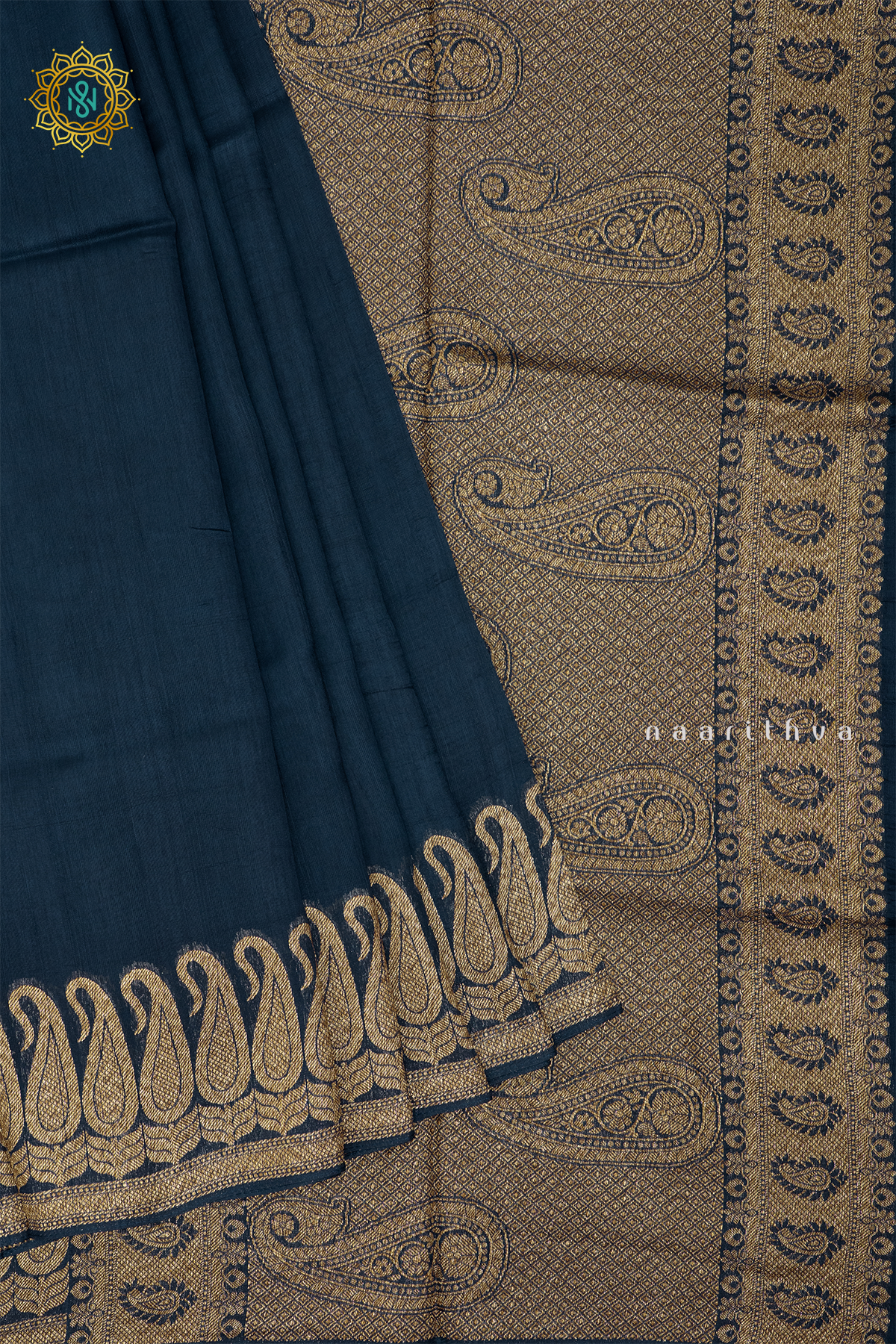 PECAOCK BLUE - SEMI TUSSAR SILK