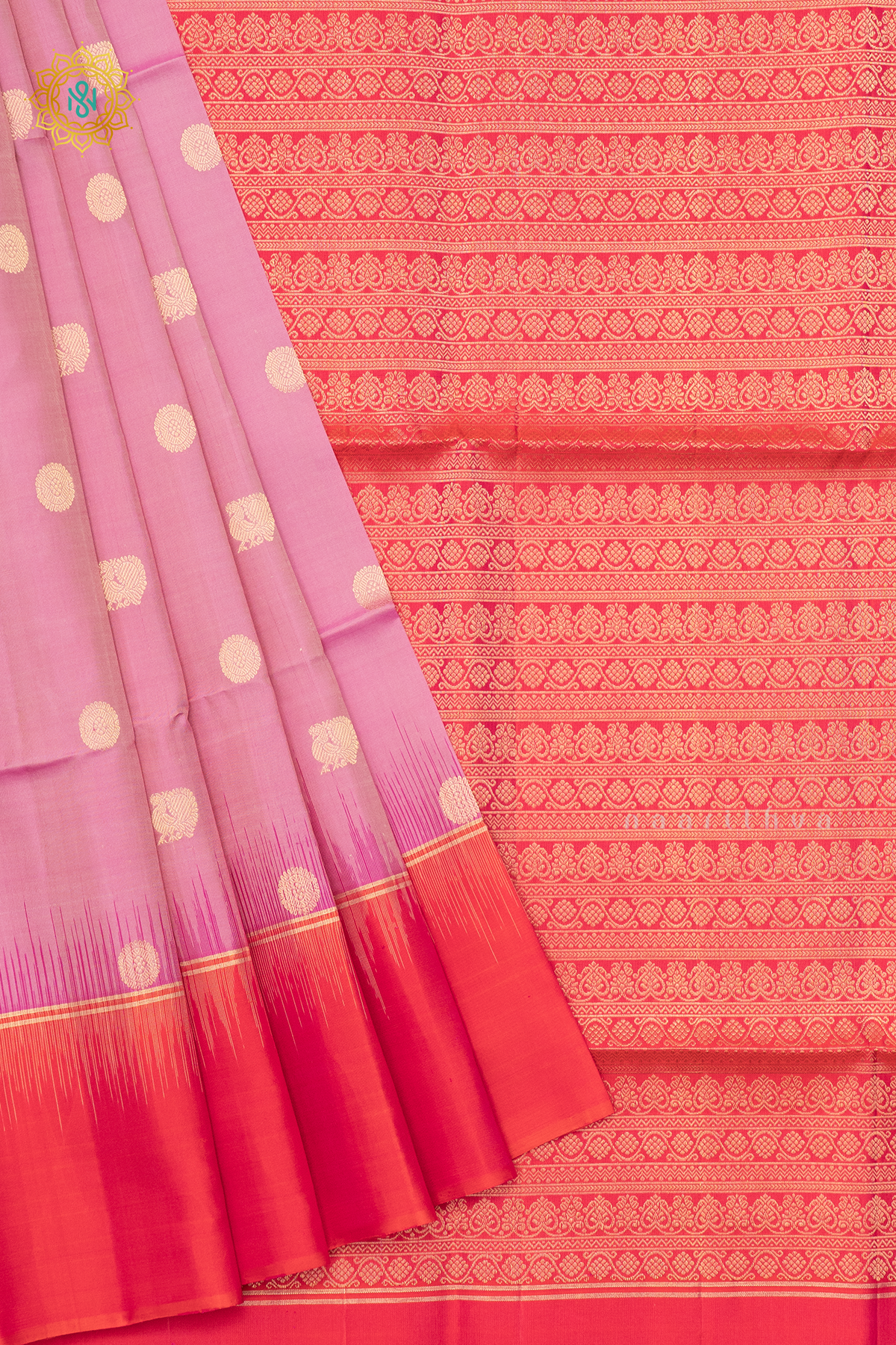 LIGHT PINK WITH ORANGEISH PINK - PURE KANJIVARAM SOFT SILK