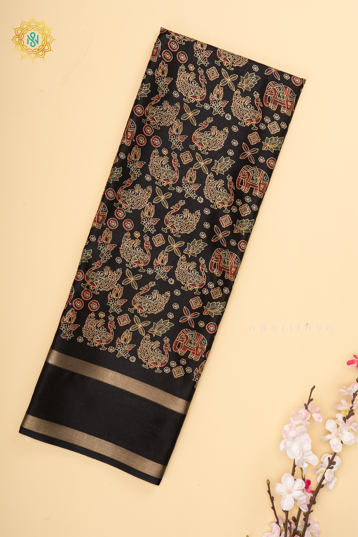 BLACK - SEMI CREPE SILK