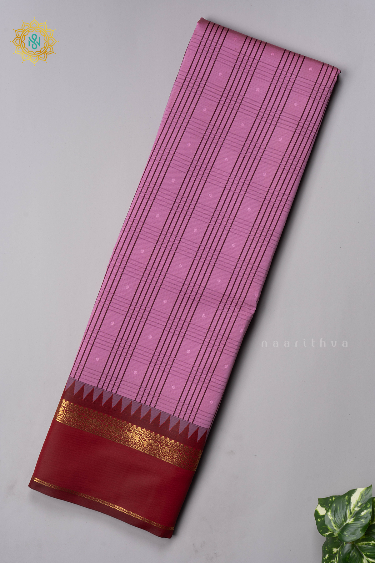 LIGHT PINK WITH RED - SEMI KANCHI