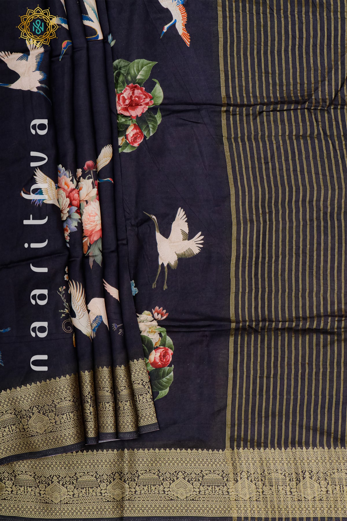 BLACK - SEMI CREPE SILK