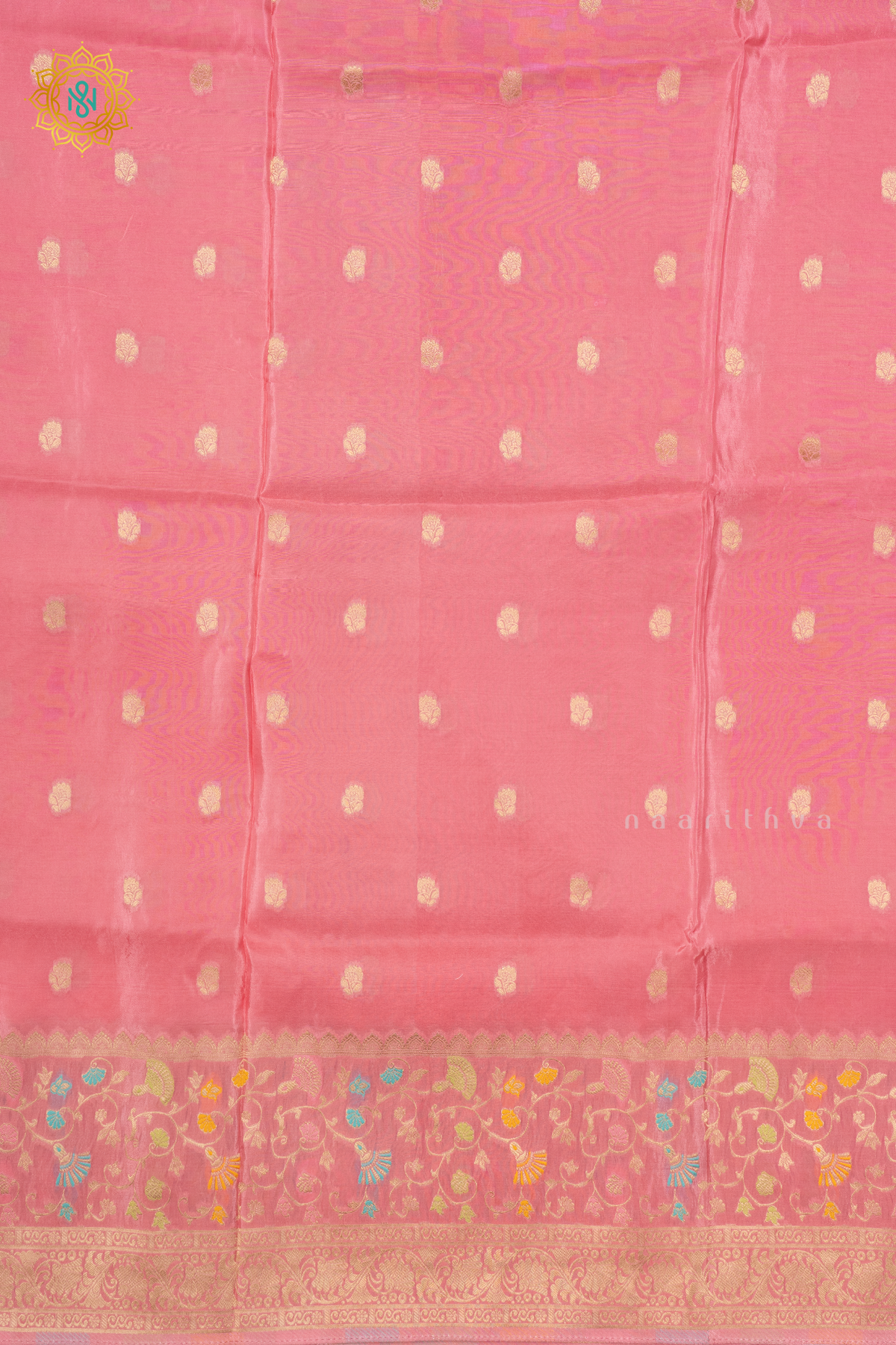 LIGHT PINK WITH RANI PINK - SATIN CREPE