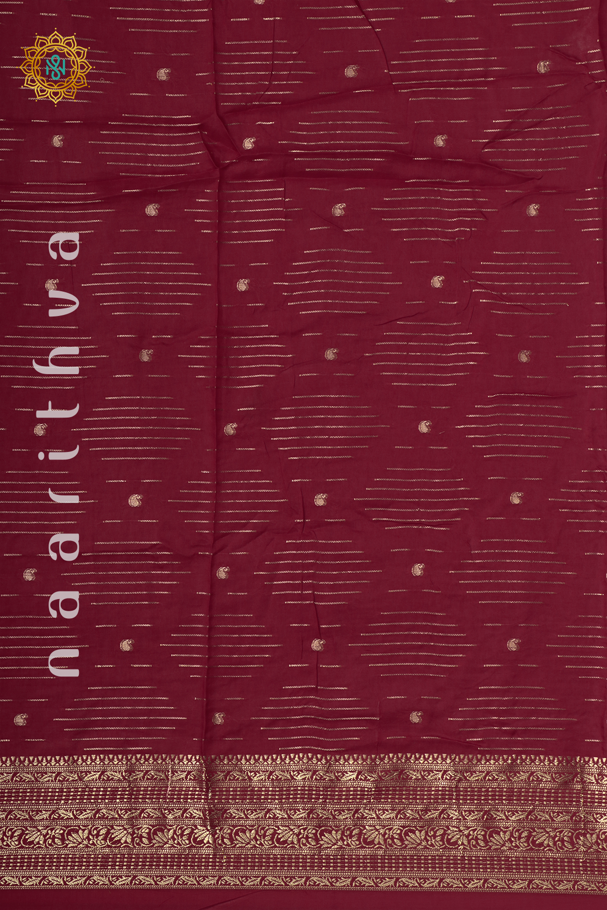 RED WITH GREEN - DOLA SILK