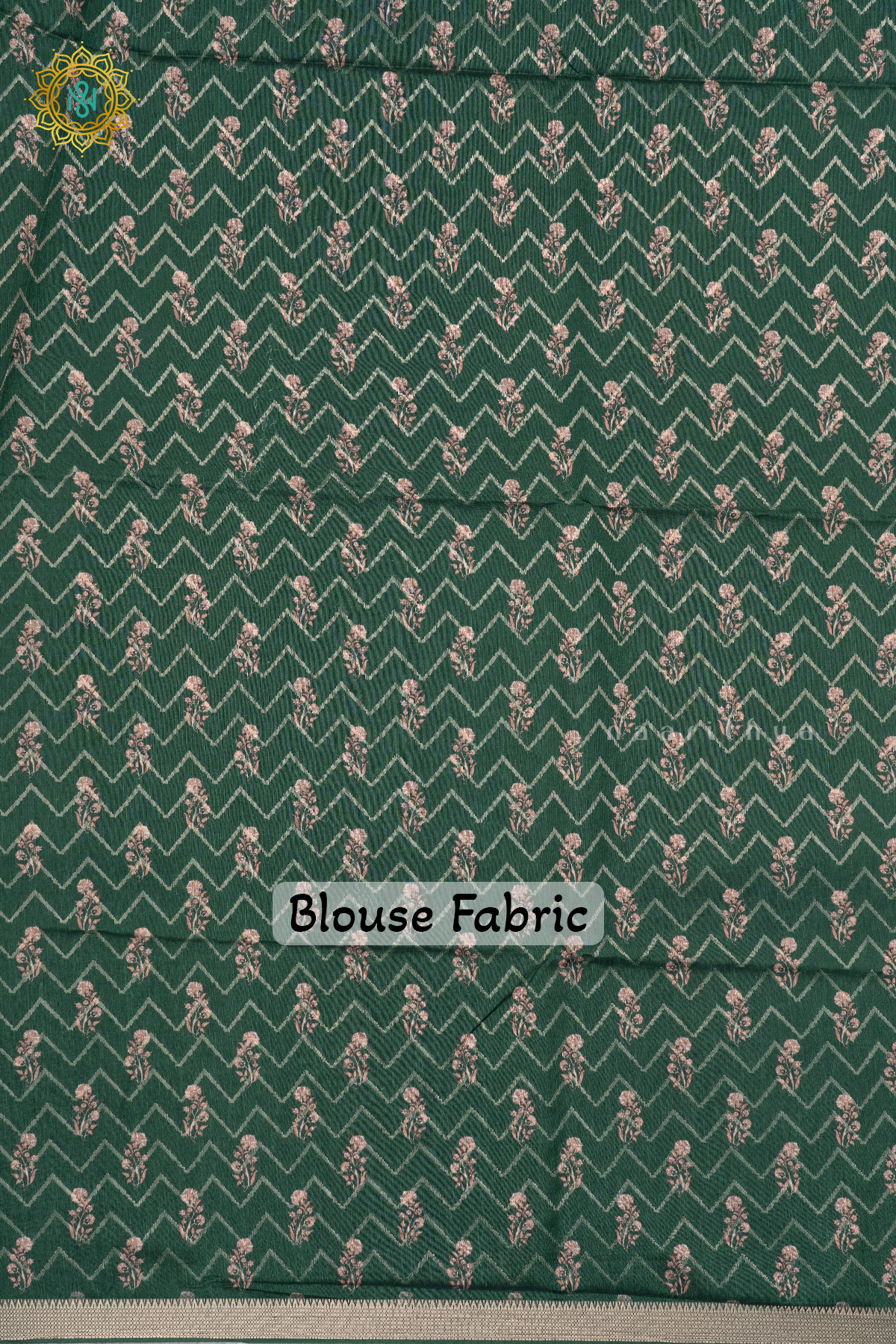 OFFWHITE WITH BOTTEL GREEN - SEMI TUSSAR