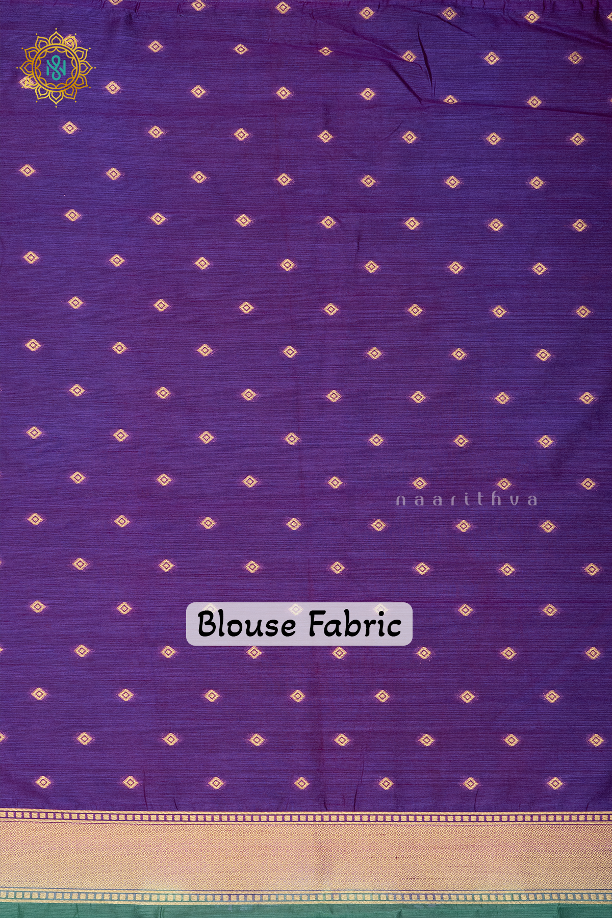 AQUA GREEN WITH PURPLE - SEMI RAW SILK