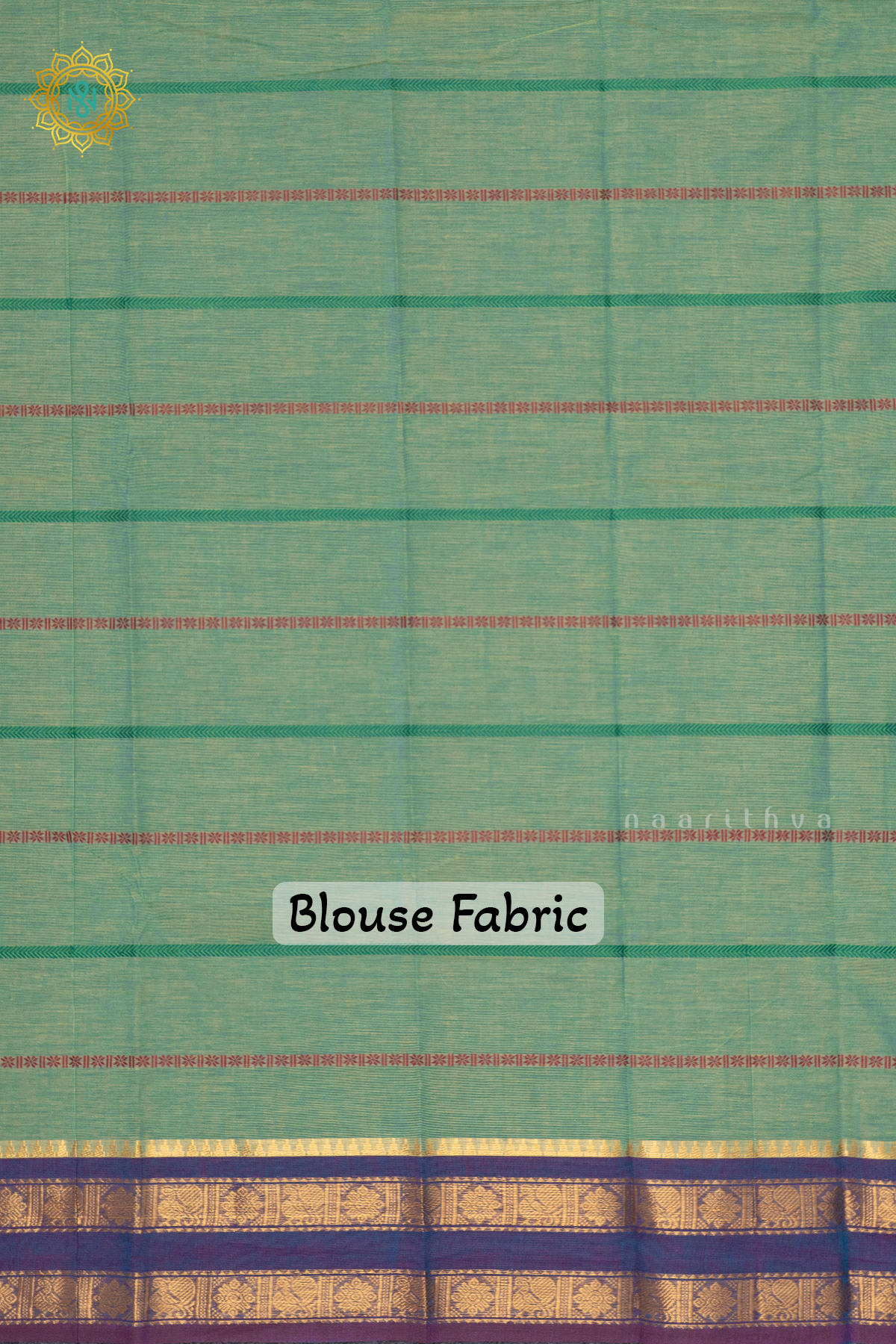 SAGE GREEN WITH BLUE - CHETTINAD COTTON