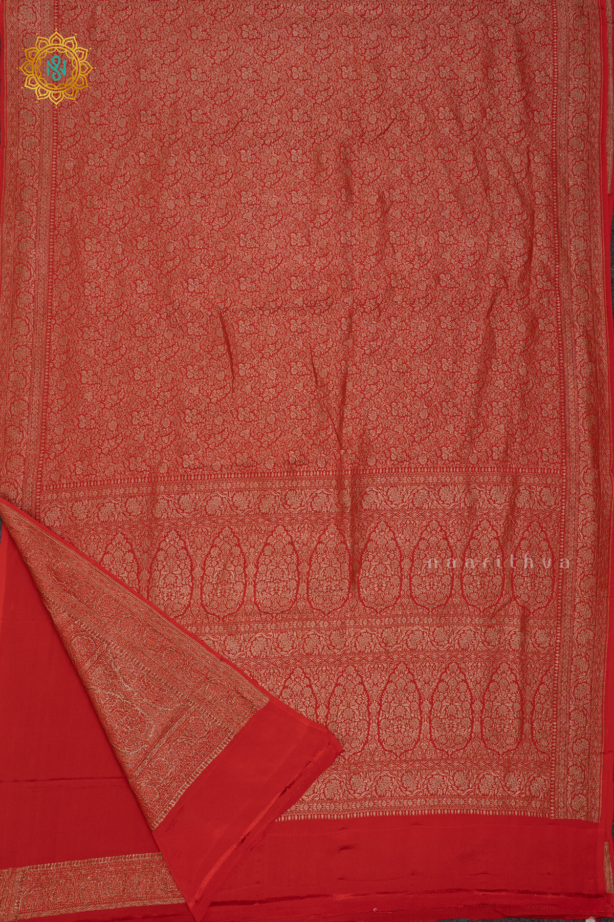 ORANGE - PURE BANARASI CREPE