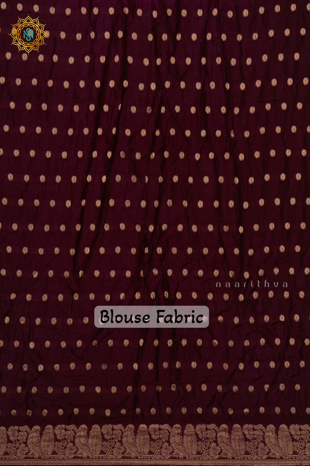 WINE WITH DEEP WINE - SEMI TUSSAR WITH BANDHINI TIE & DYE