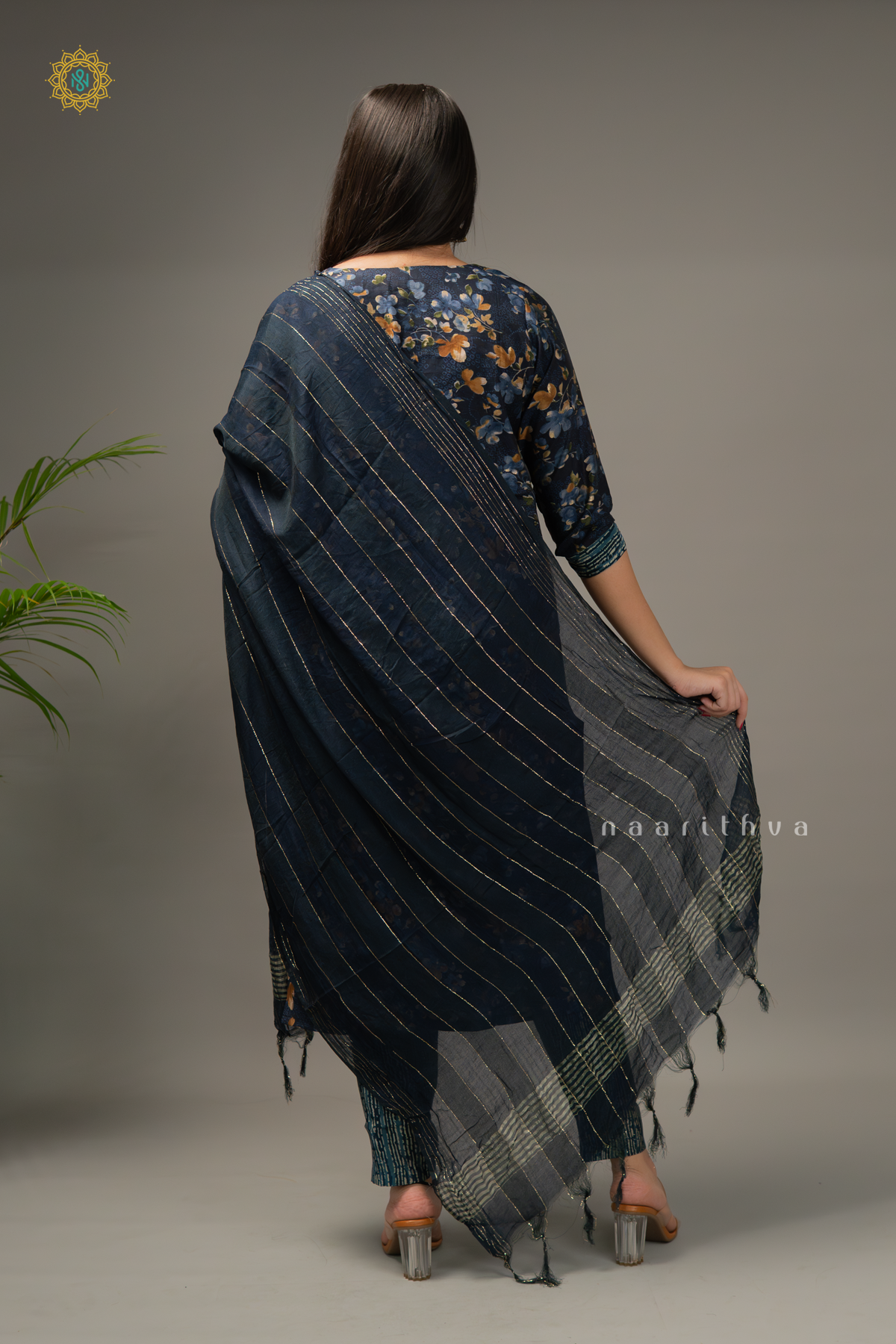 BLUE - RAYON 3PC SALWAR SUIT WITH TOP, BOTTOM & DUPATTA