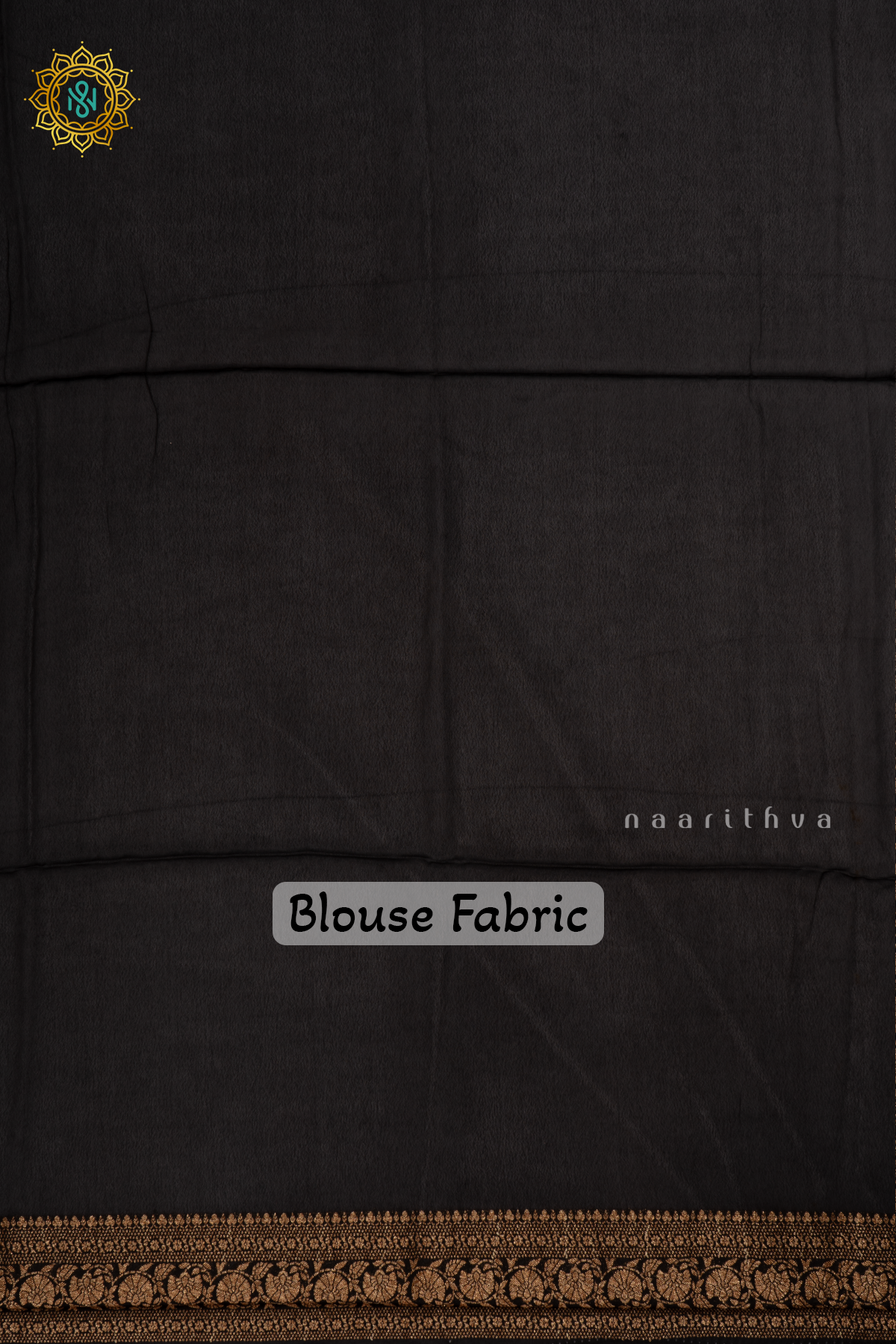 Black Semi Banarasi Crepe Silk Saree with All-Over Zari Buttas and a Zari Border