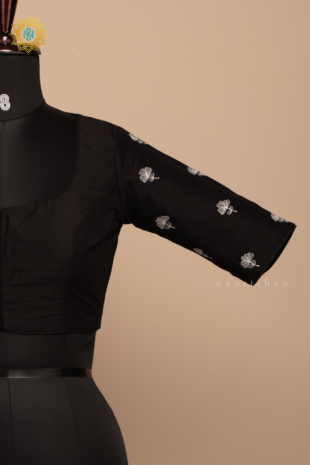 BLACK - COTTON SILK READYMADE BLOUSE