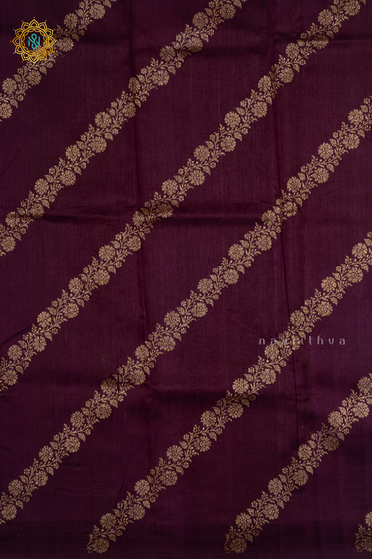 DEEP WINE WITH RED - PURE BANRASI RAW SILK
