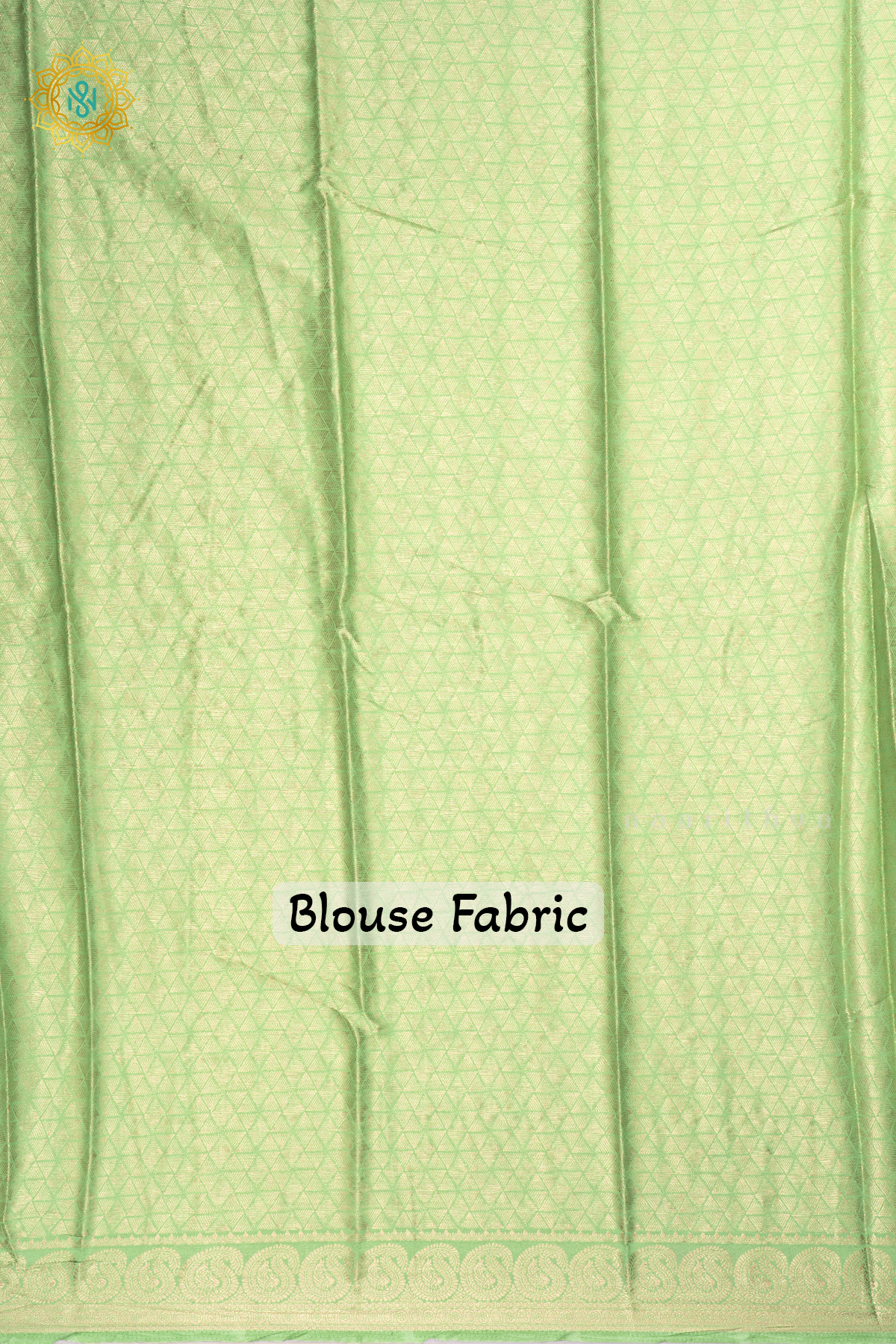 Peacock Blue With Light Green Semi Mysore Crepe Saree With Plain Body And Contrast Mango Zari Border