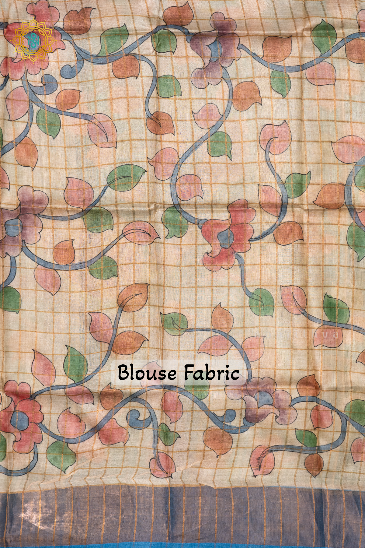 PINK WITH BLUE - PURE TUSSAR SILK