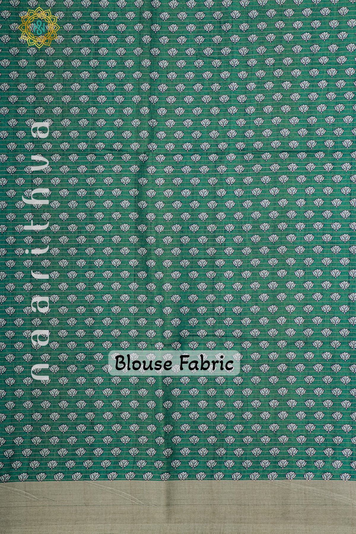 AQUA GREEN WITH GREEN - SEMI TUSSAR SILK