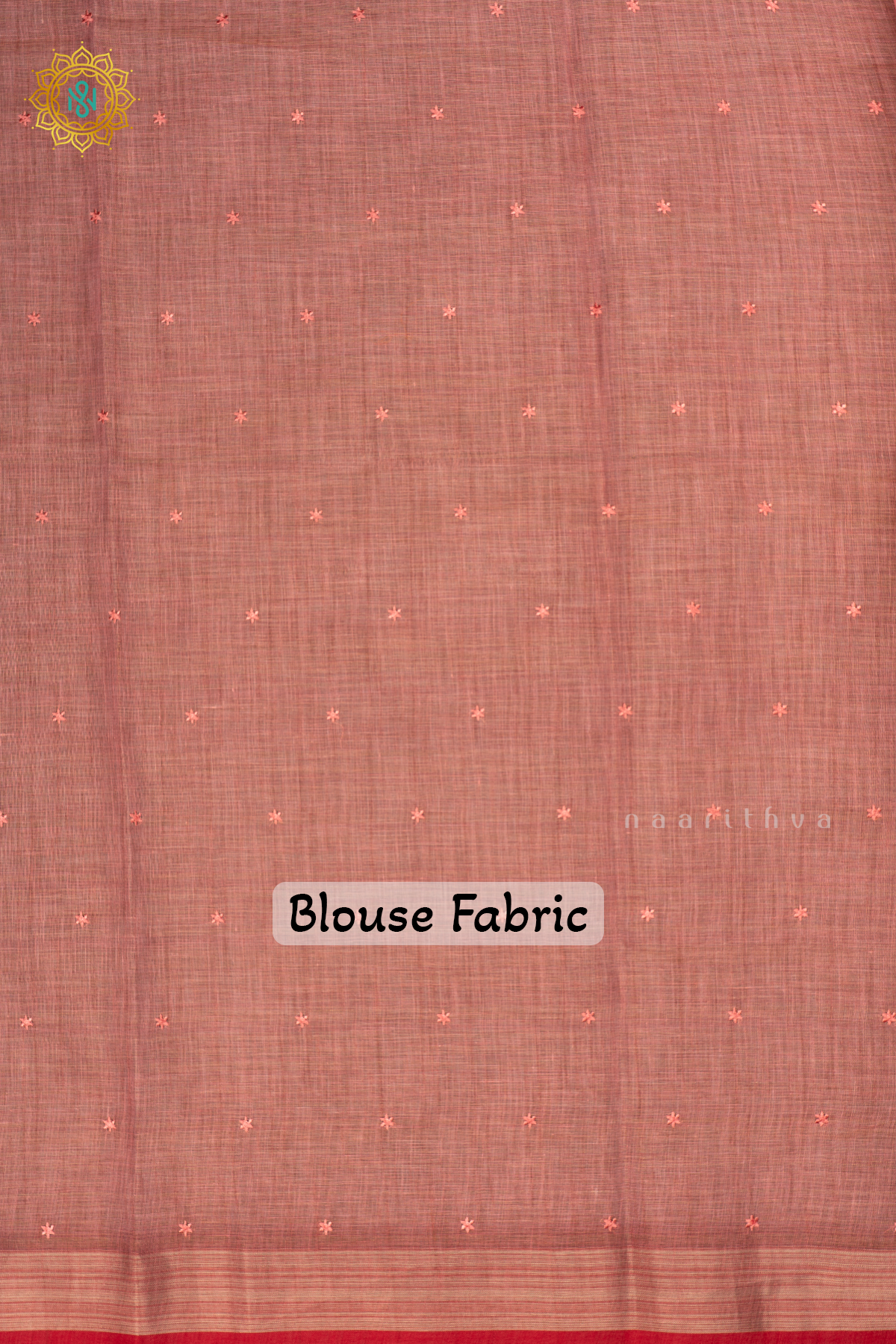 Peach - Linen Tissue Saree Allover Thread Work Buttas with Tissue Border