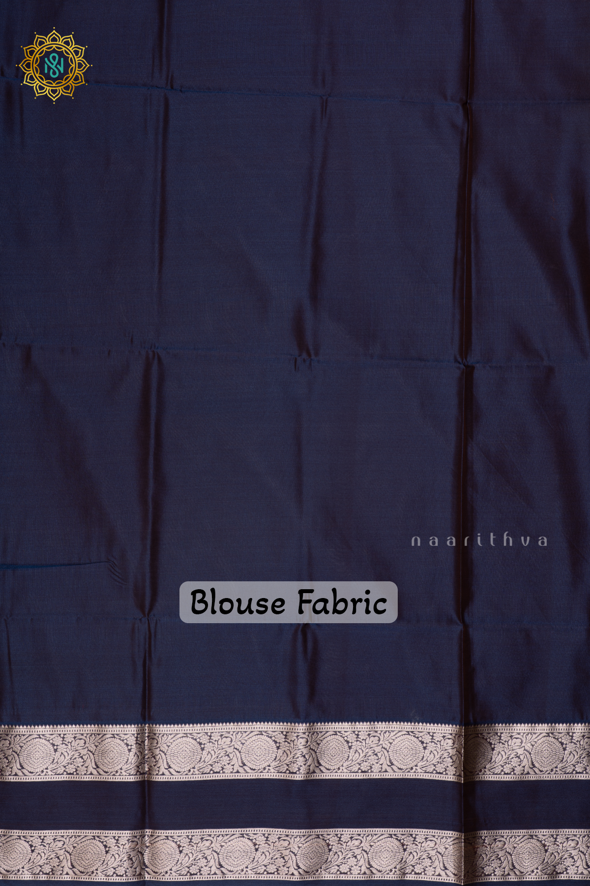 Grey With Navy Blue Semi Soft Silk Saree Allover Zari Buttas And Contrast Gap Border
