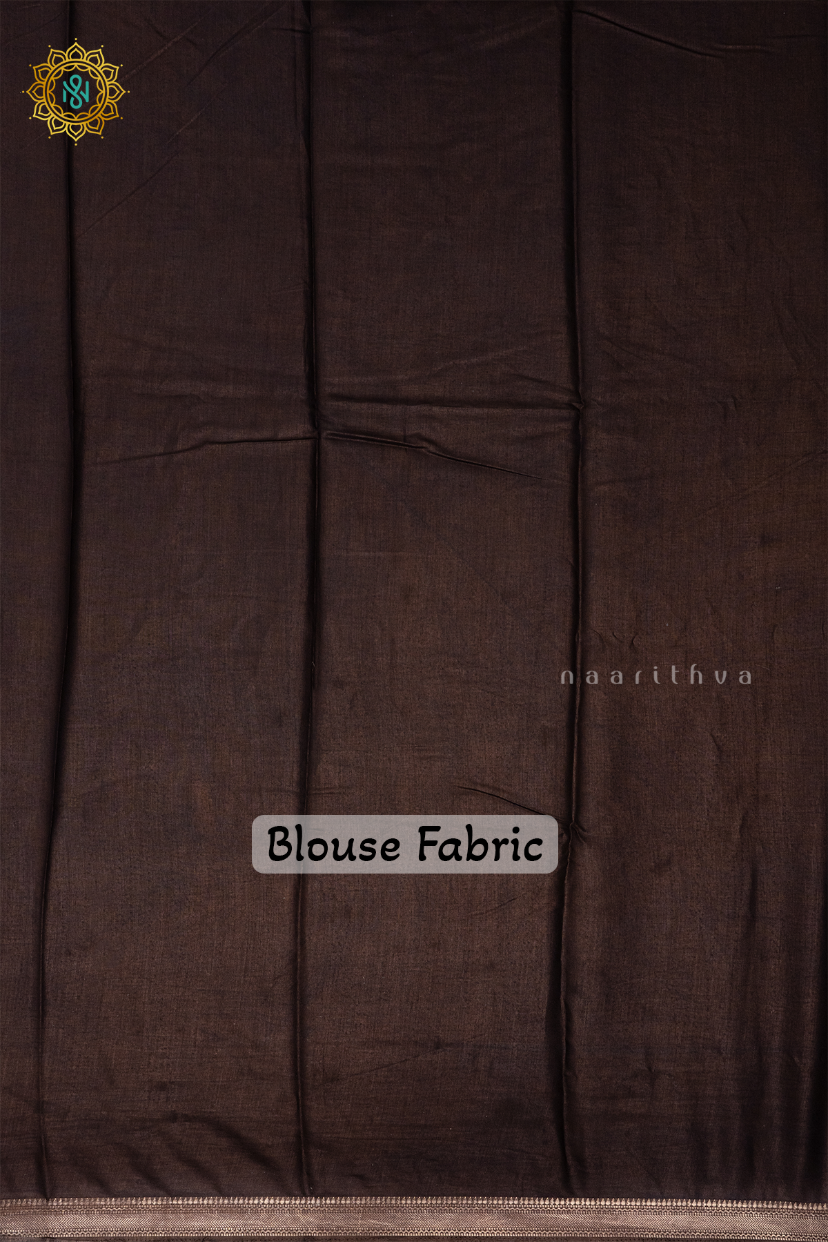 Maroon With Brown Viscose Cotton Saree With Printed Body And Contrast Zari Border