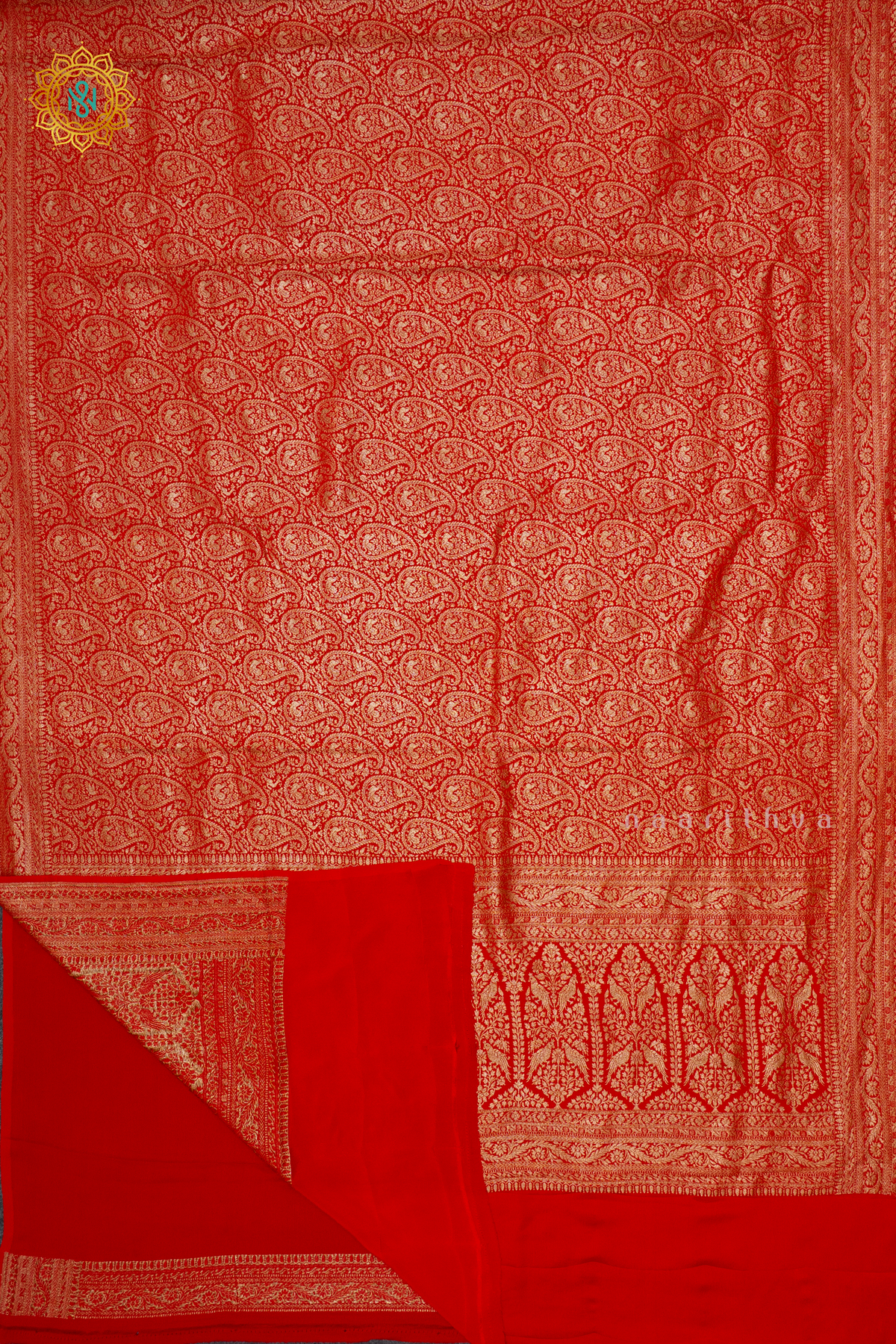 RED - PURE BANARASI CREPE