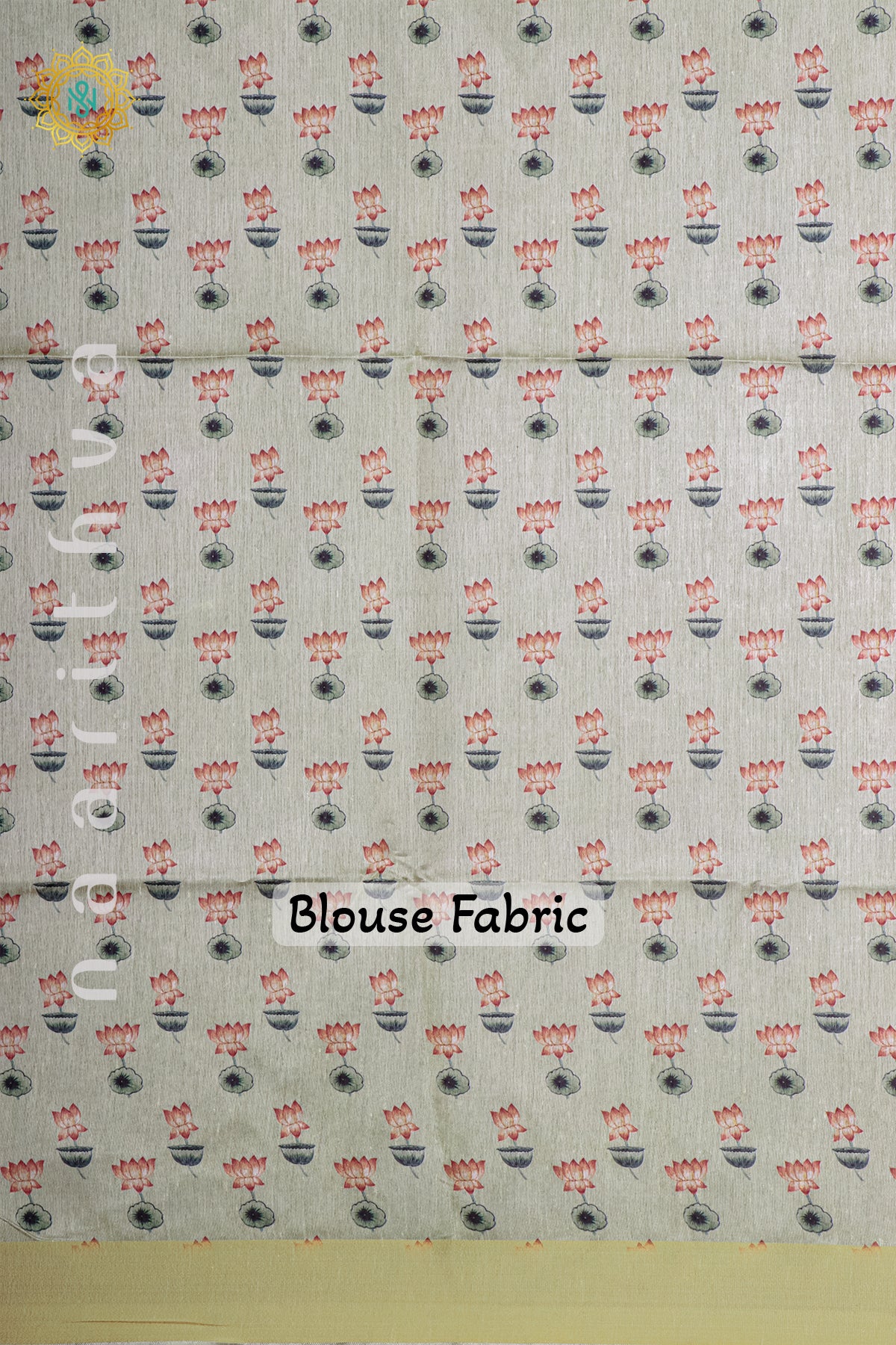 OFF WHITE WITH LIGHT GREEN - SEMI TUSSAR