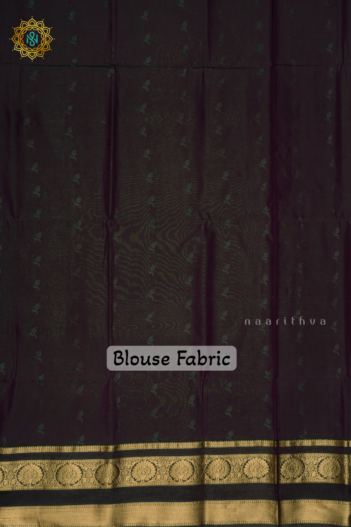 Purple With Dual Shade Of Green Semi Kanchi Saree With Zari Buttas All Over And Contrast Gap Border