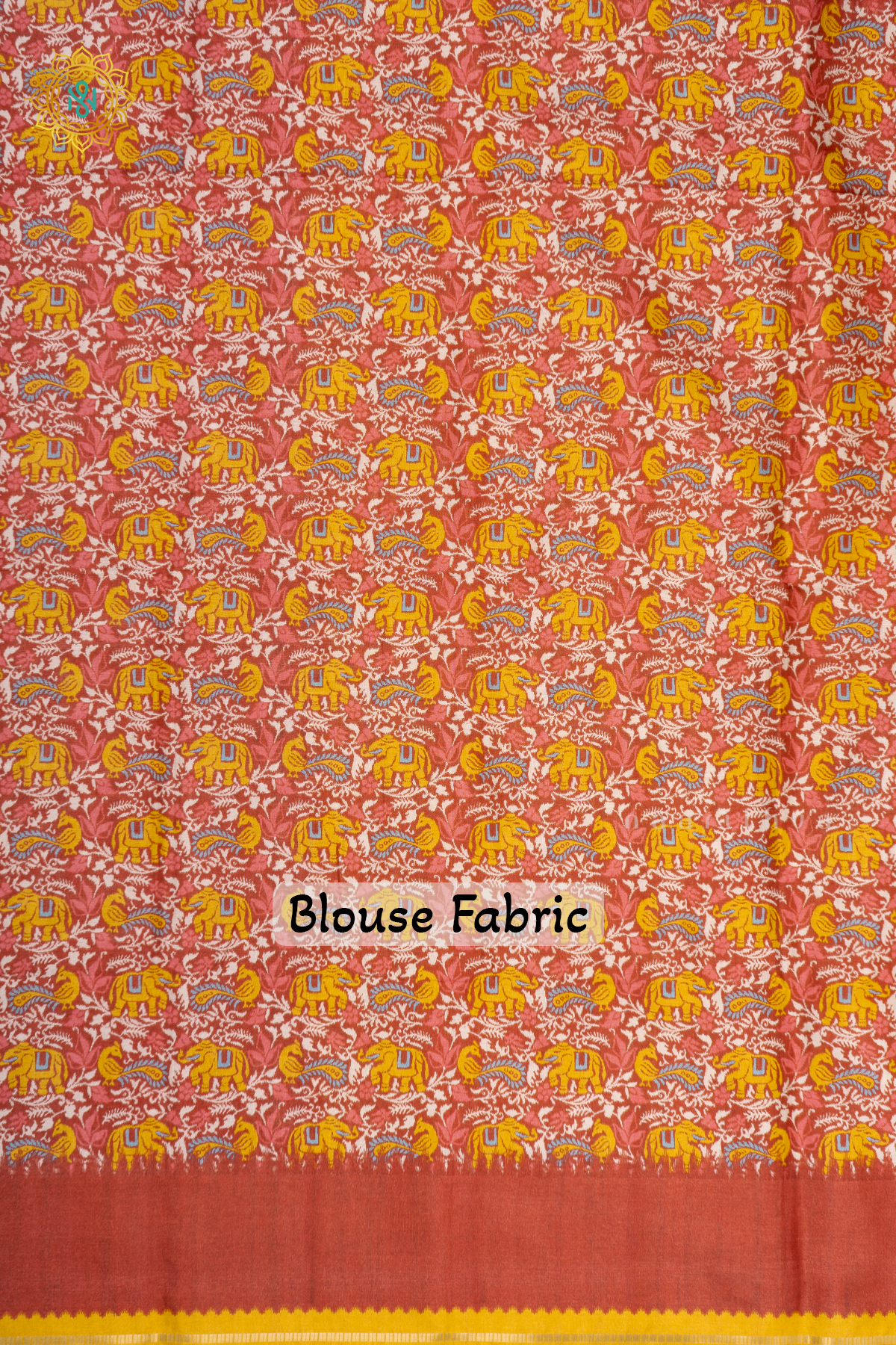 YELLOW WITH RED - SEMI TUSSAR SILK