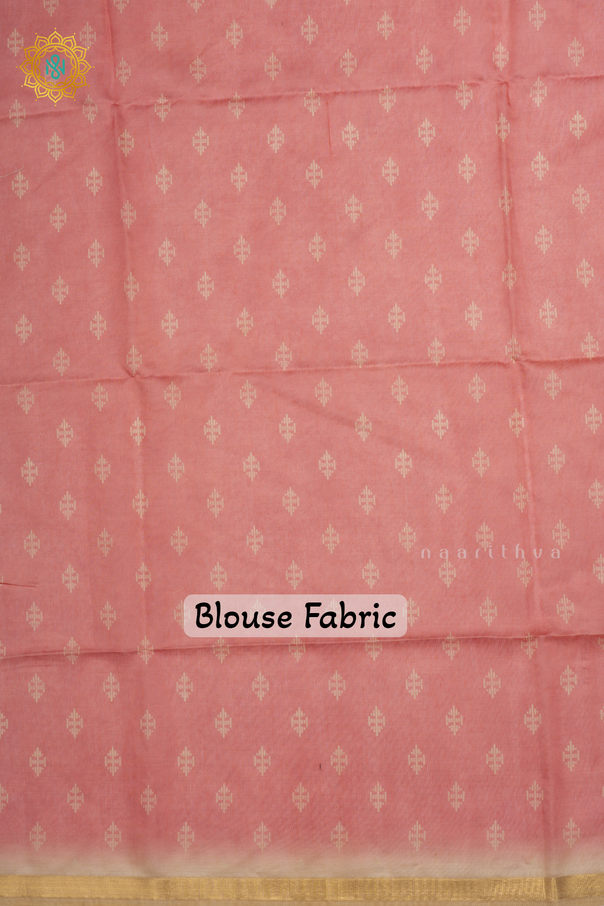Beige With Pink Linen By Cotton Saree With Kalamkari Prints On The Body