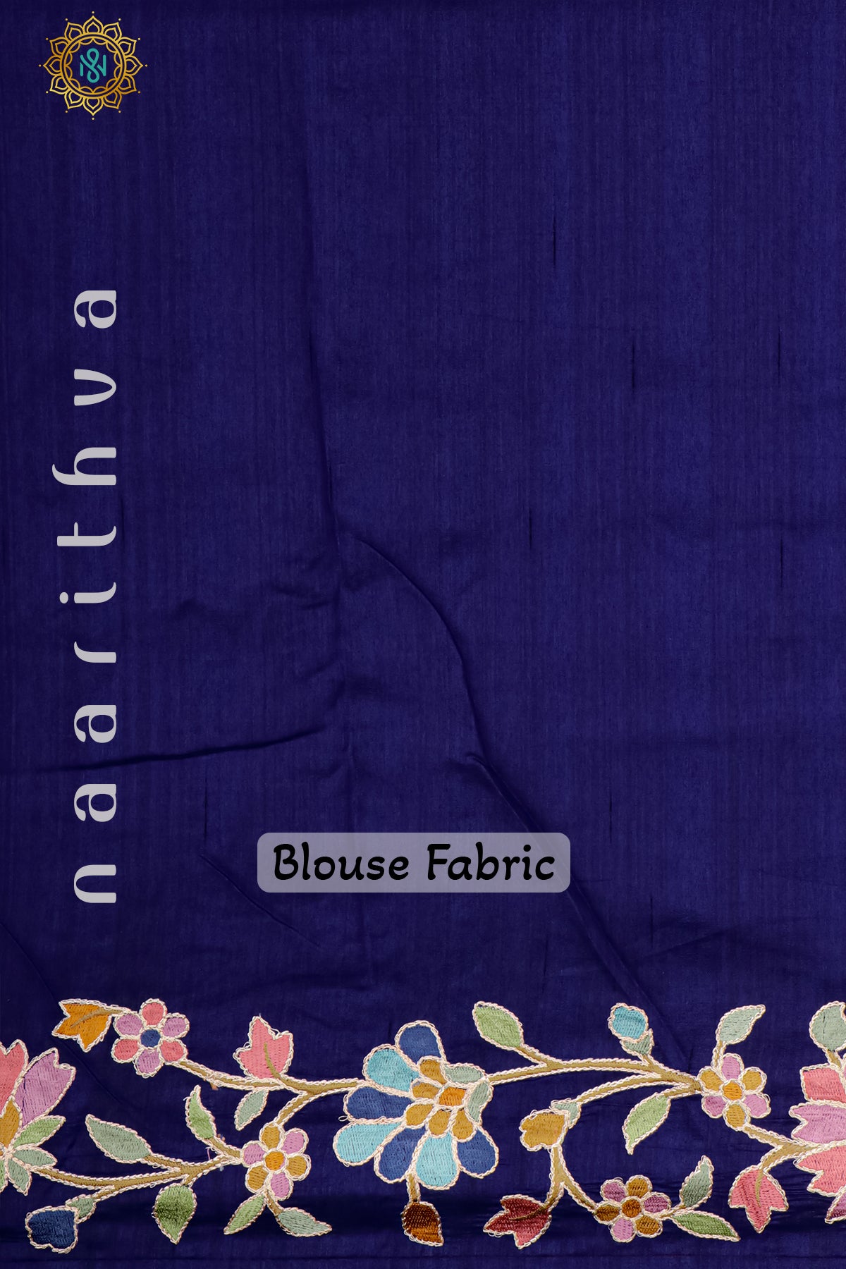 BLUE - SEMI TUSSAR SILK WITH EMBROIDERY