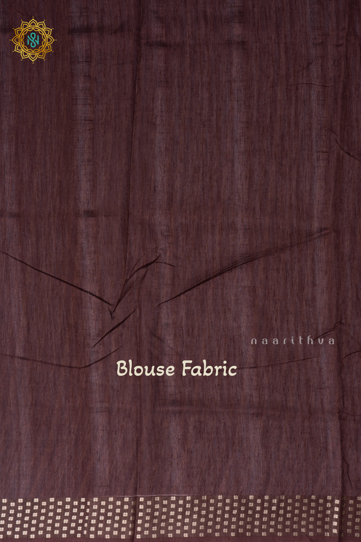 Blue With Brown Semi Cotton Tussar Saree with Printed Body & Contrast Pallu