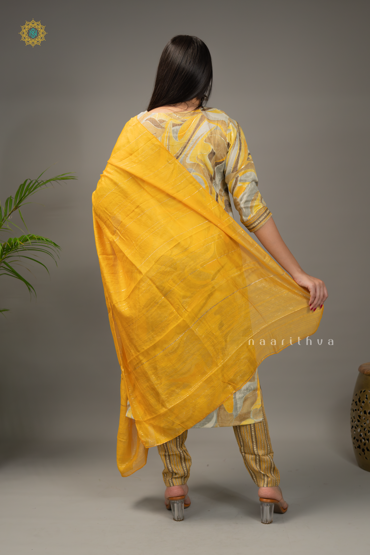 YELLOW - COTTON 3PC SALWAR SUIT WITH PRINTED TOP, BOTTOM & DUPATTA