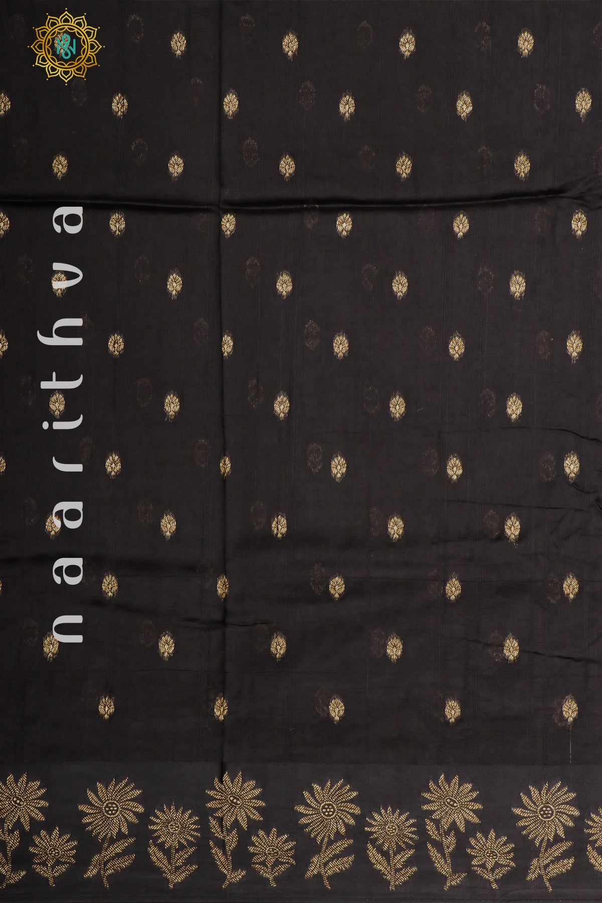 BLACK - SEMI TUSSAR SILK