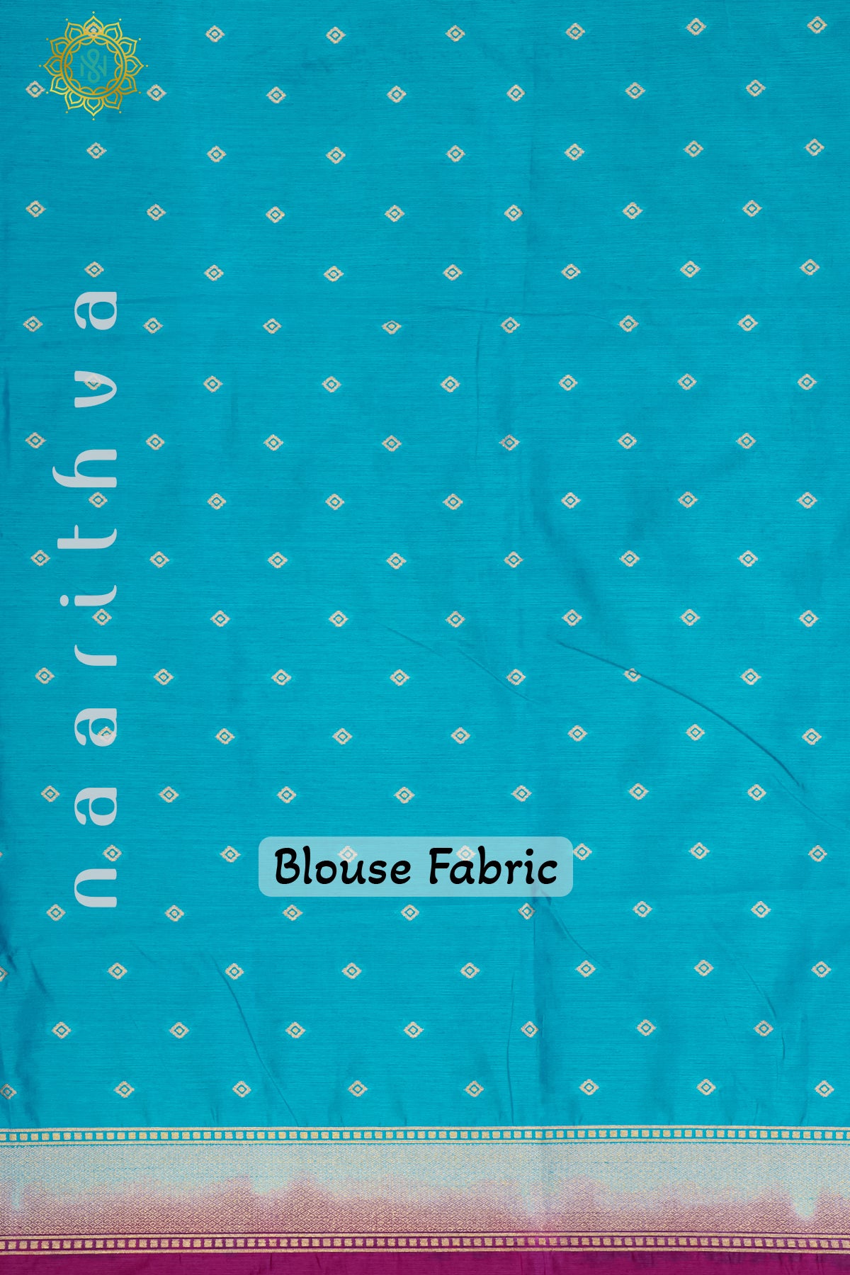 PINK WITH SKY BLUE - RAW SILK