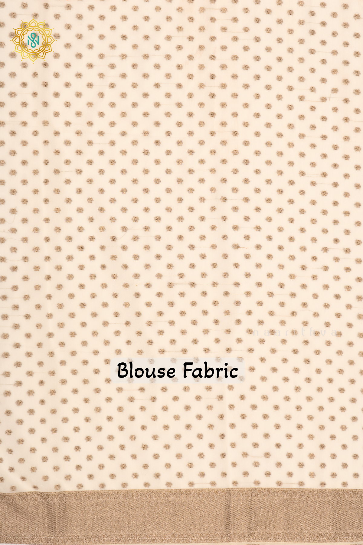 ORANGE WITH WHITE - SEMI CREPE GEORGETTE