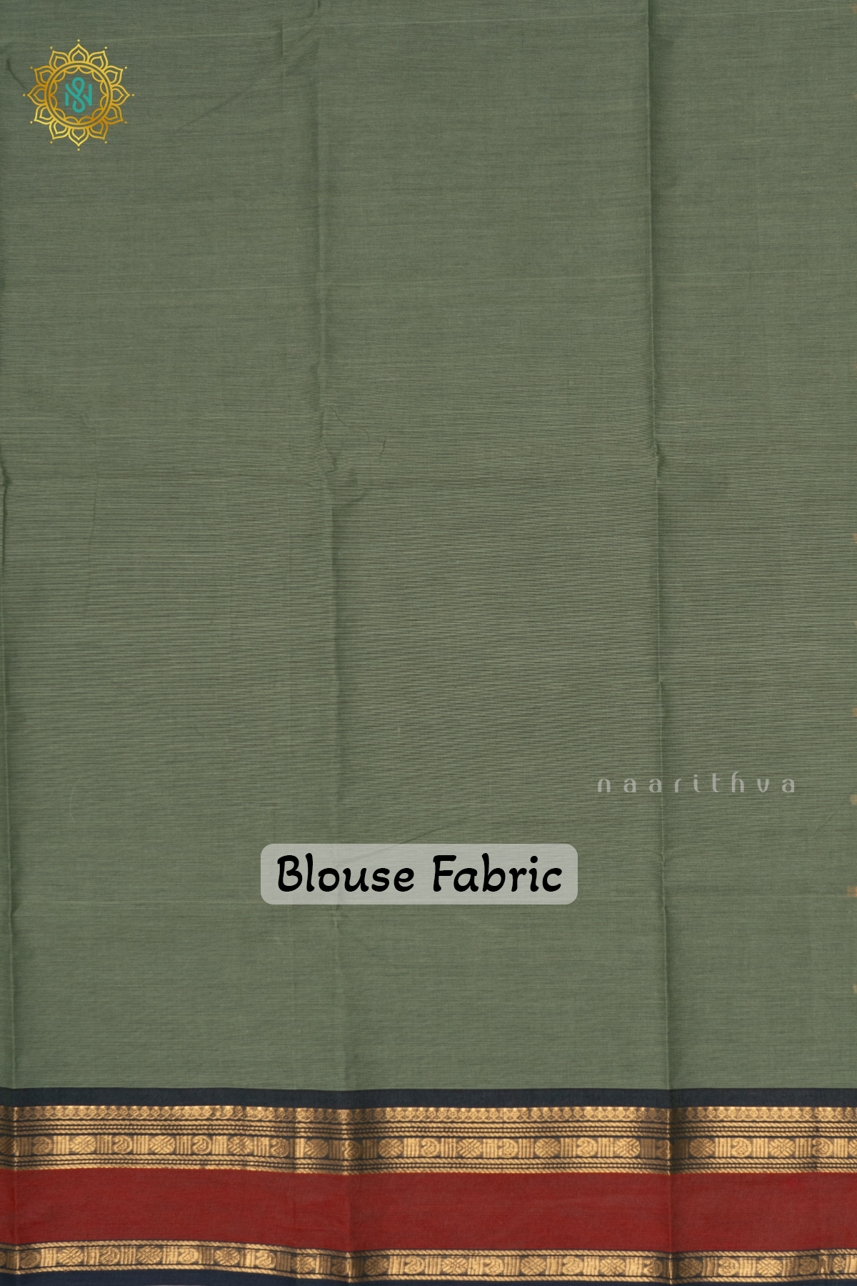 SAGE GREEN WITH NAVY BLUE - CHETTINAD COTTON