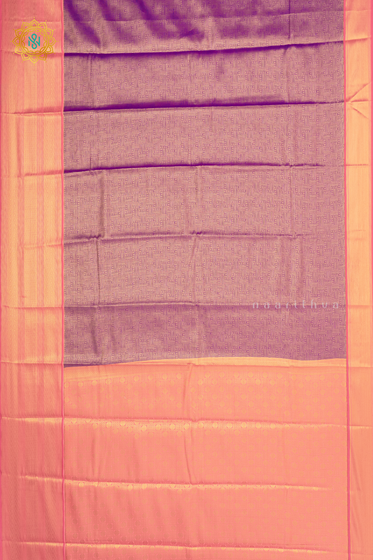 PURPLE WITH PEACH - SEMI KANCHI