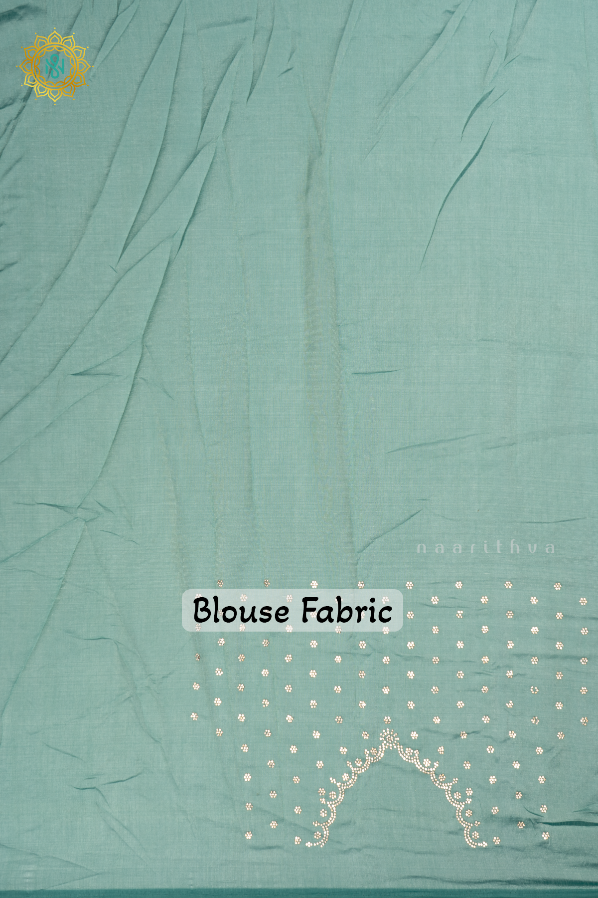 Light Pink with Aqua Blue - Party Wear Tussar Georgette Saree Allover Plain Body with Stone Work Border, with Contrast Blouse