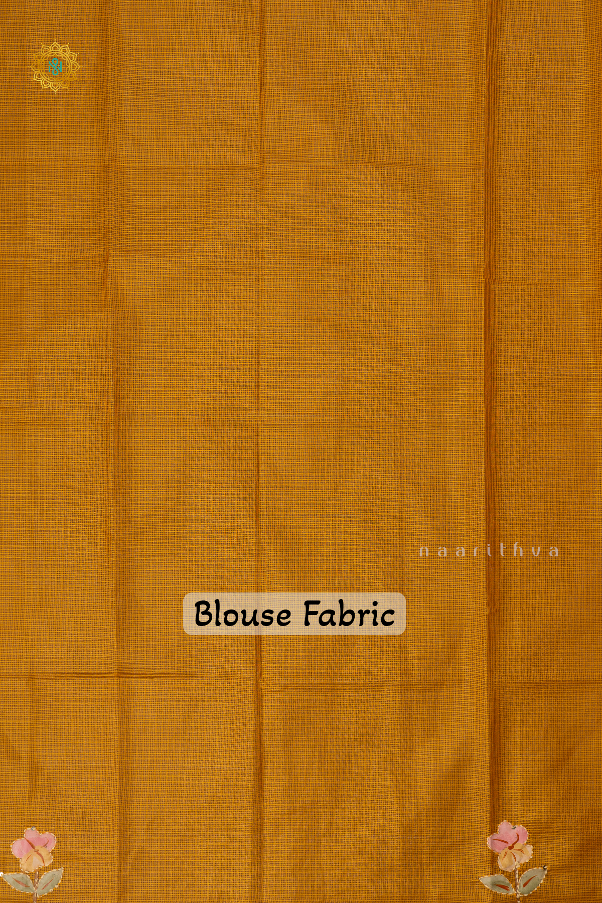 Yellow Kota Organza With Hand-Painted And Katha Work On The Body