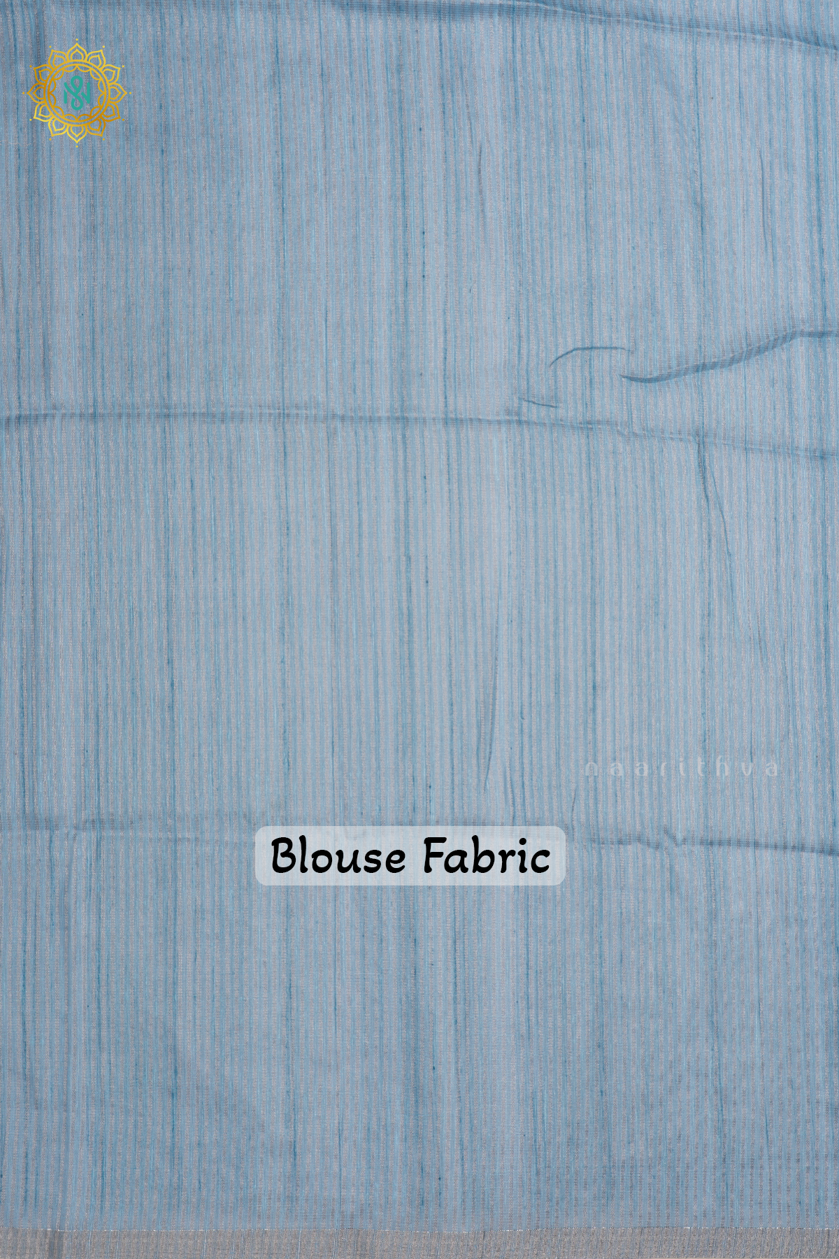 Sky Blue Kota Tissue Saree With Printed Body And Zari Border